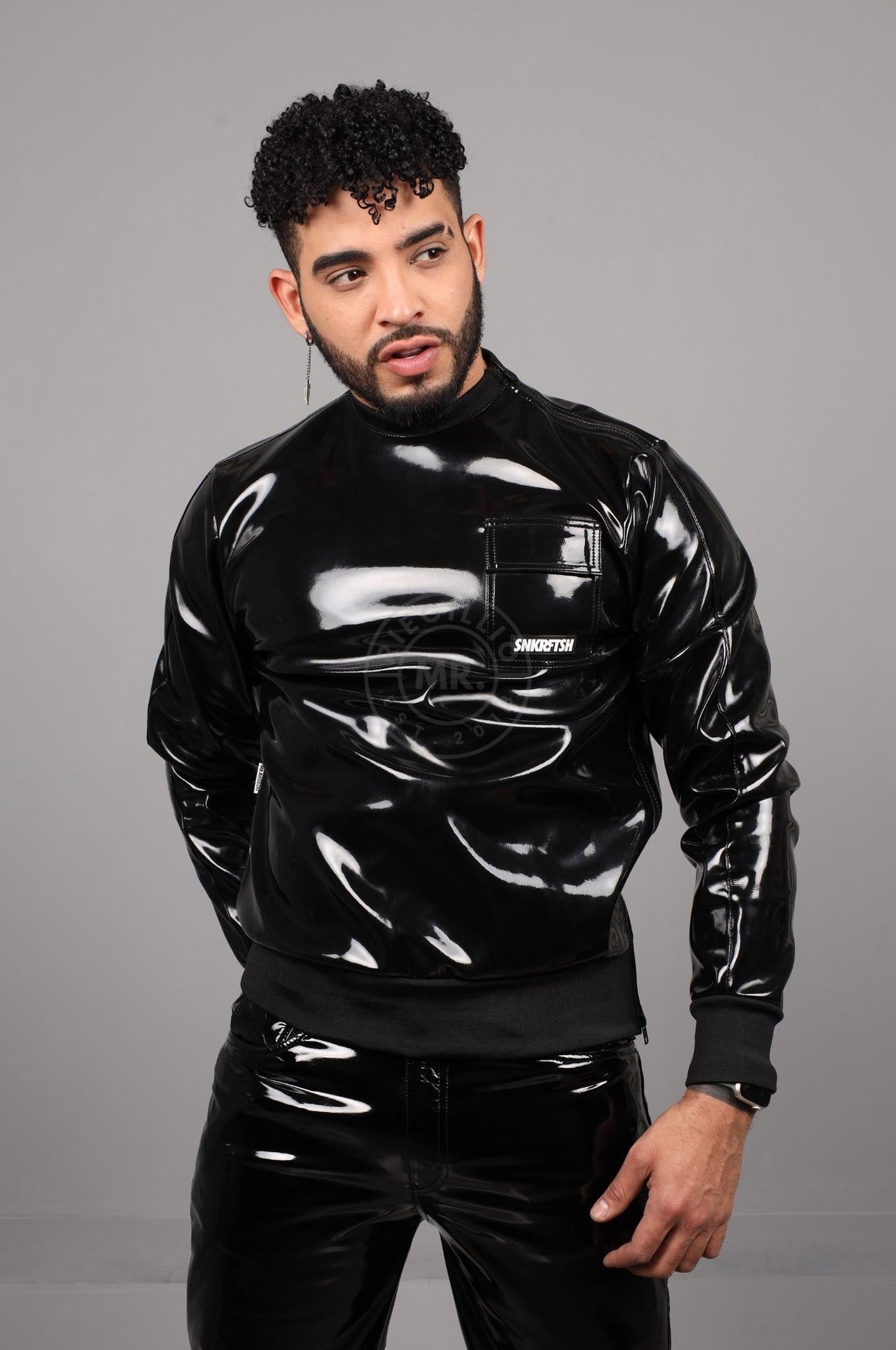 SNKRFTSH Black PVC Sweater at MR. Riegillio