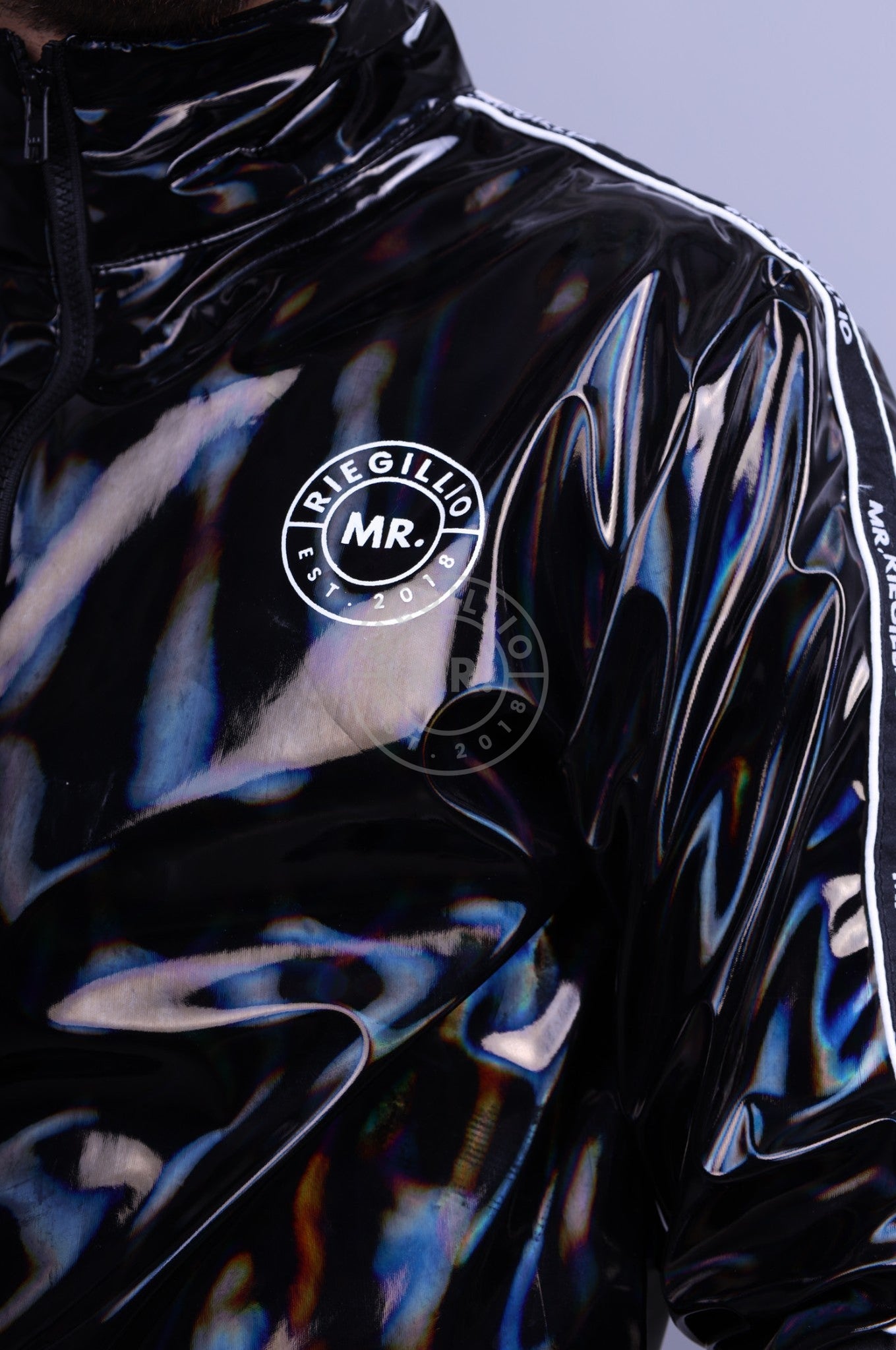 Black Holographic Tracksuit Jacket