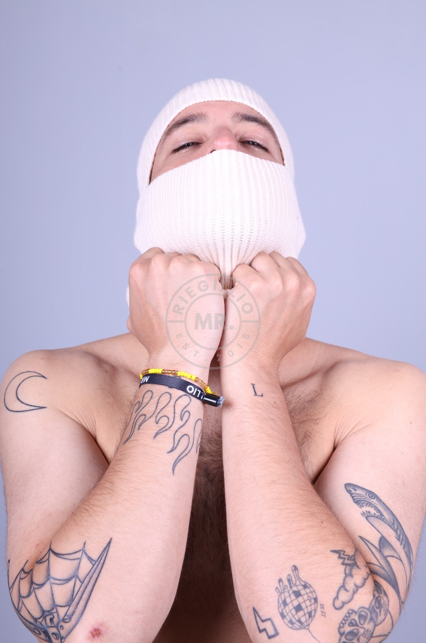 Alpha Industries Label Balaclava - Jet Stream White-at MR. Riegillio