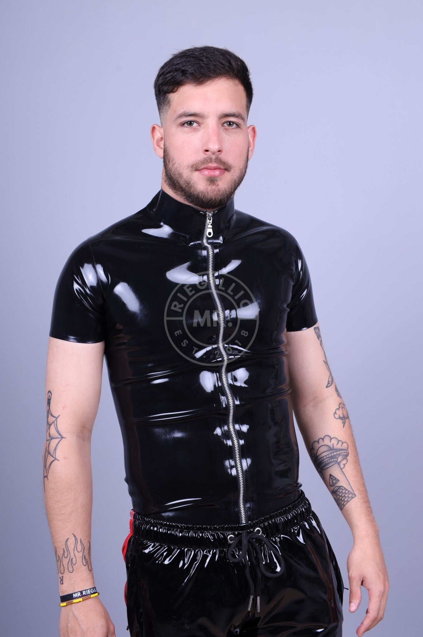 Rubber Zip T-Shirt - Collar-at MR. Riegillio