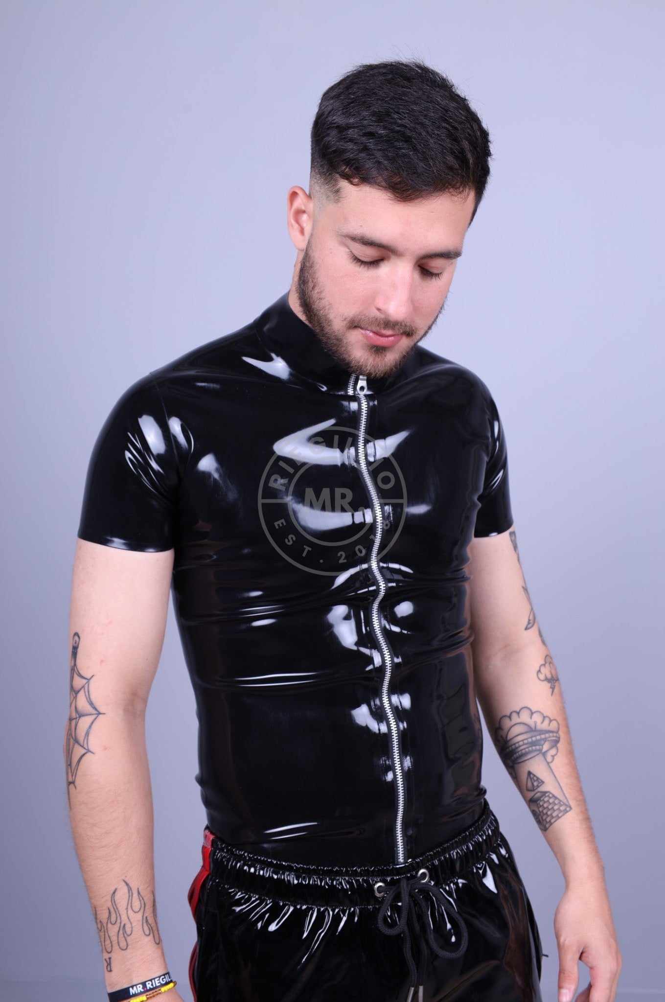 Rubber Zip T-Shirt - Collar at MR. Riegillio