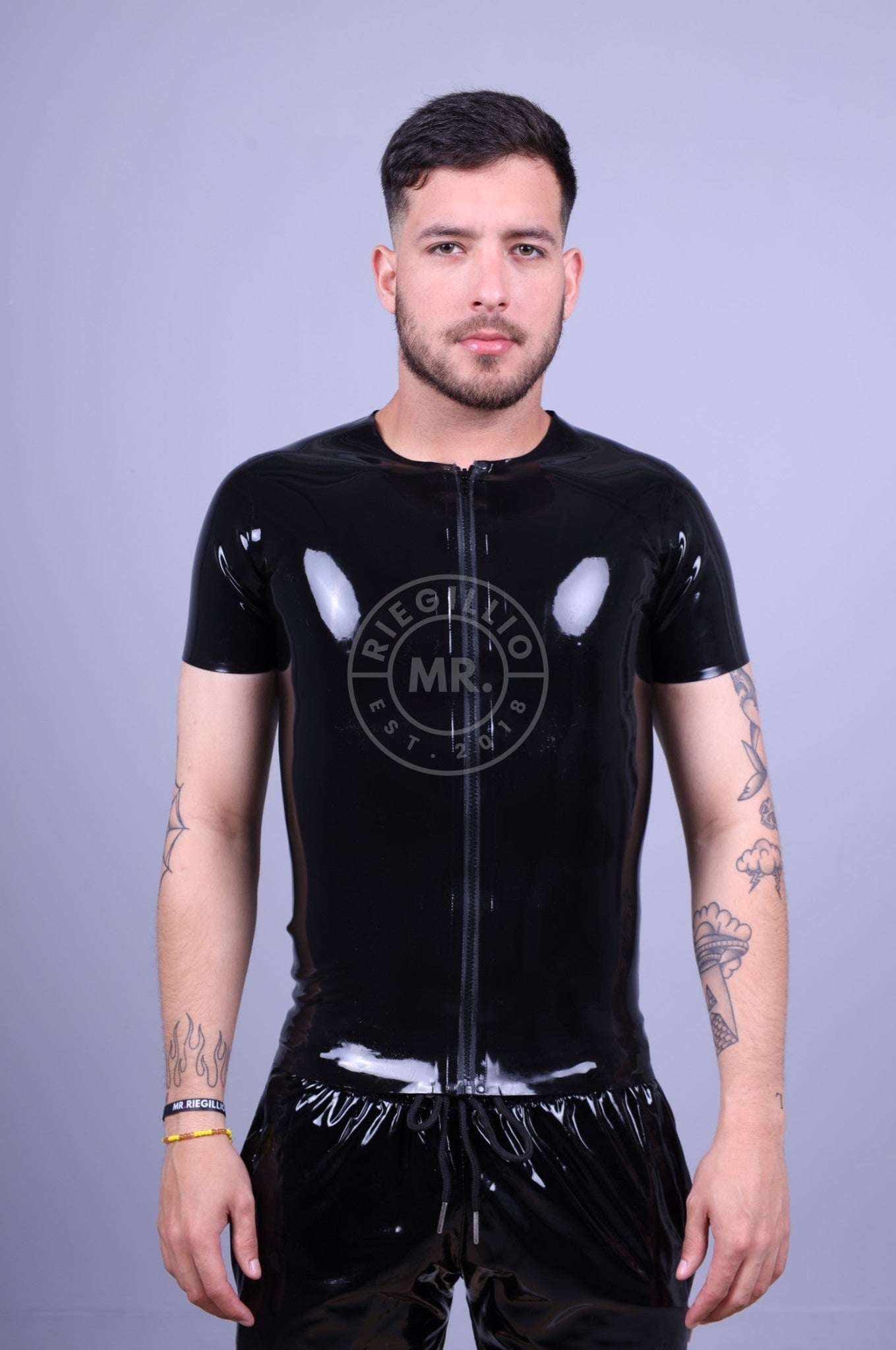 Rubber Zip T-Shirt - Black at MR. Riegillio