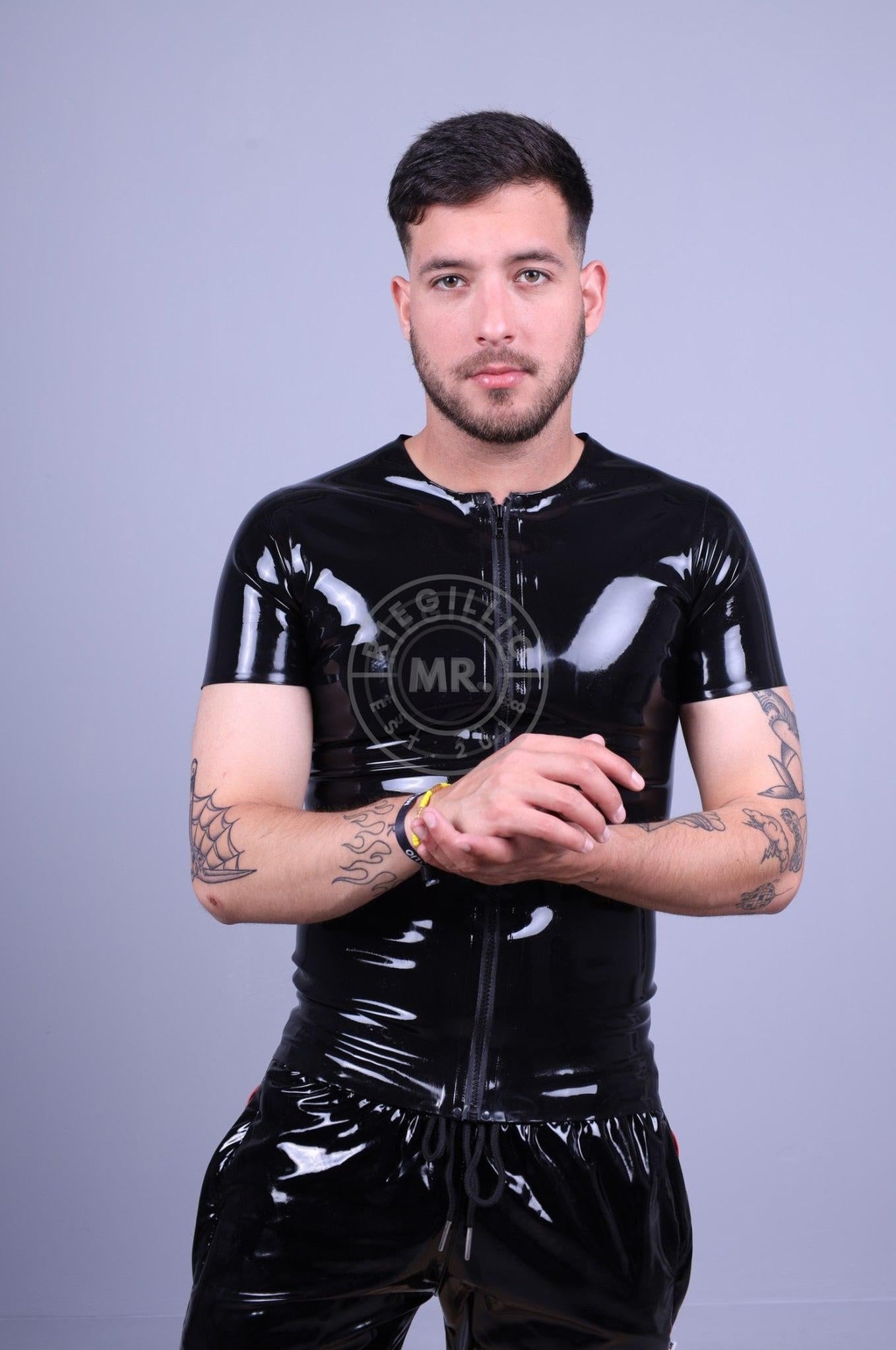 Rubber Zip T-Shirt - Black at MR. Riegillio