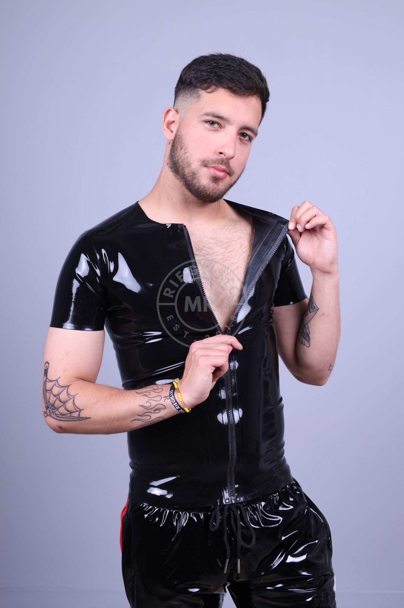 Rubber Zip T-Shirt - Black at MR. Riegillio