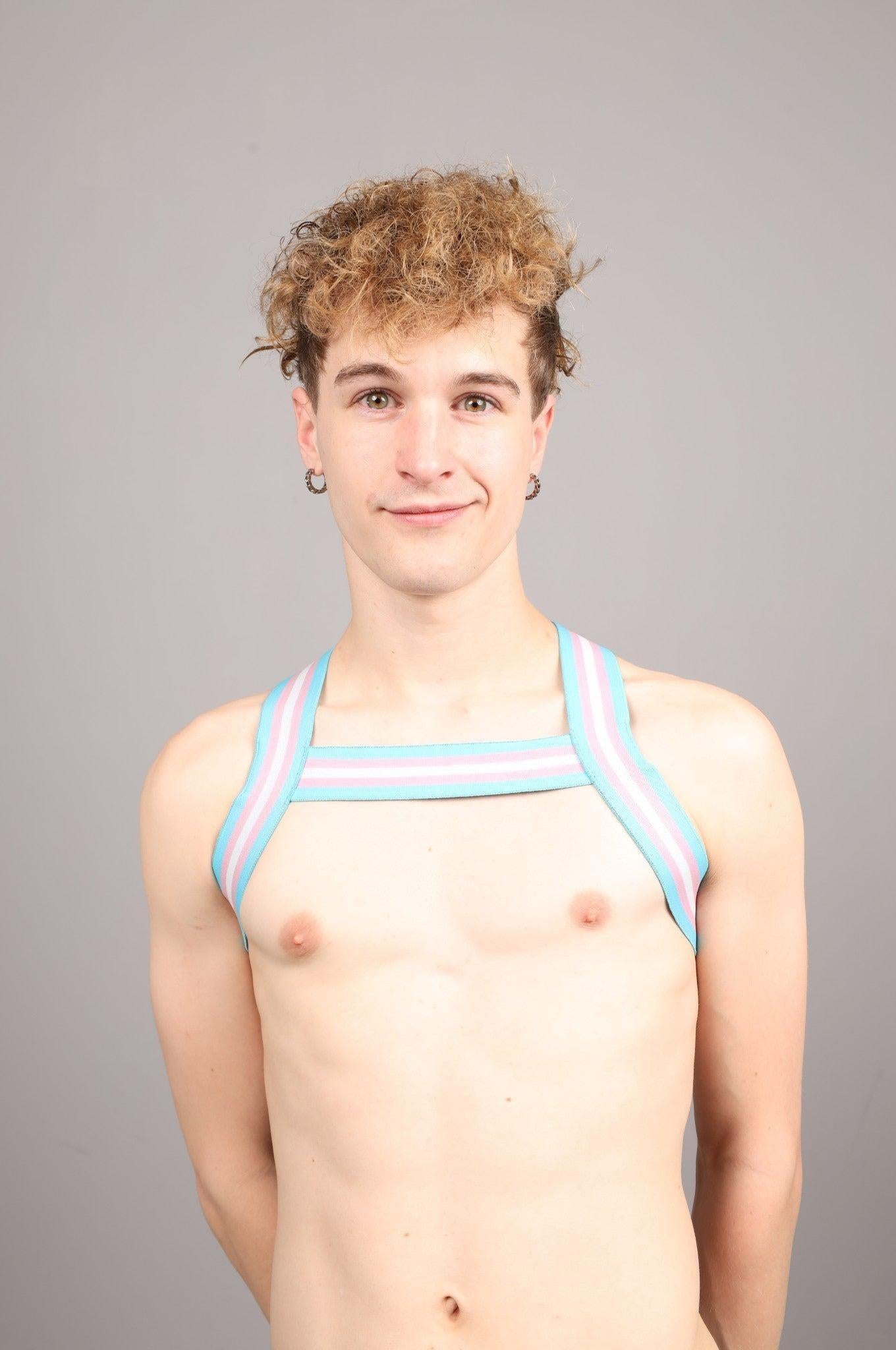 Elastic Harness - TRANSGENDER Flag at MR. Riegillio