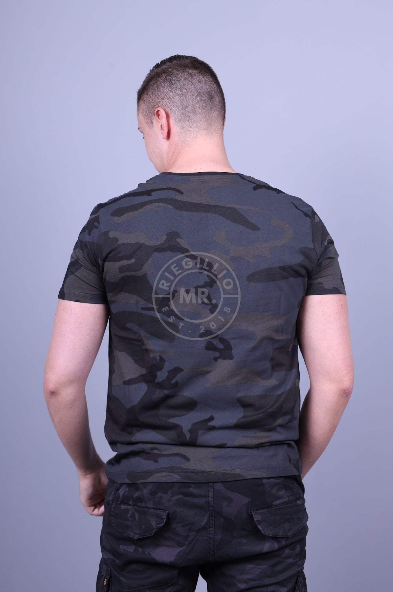 Alpha Industries Basic T-Shirt Black Camo at MR. Riegillio