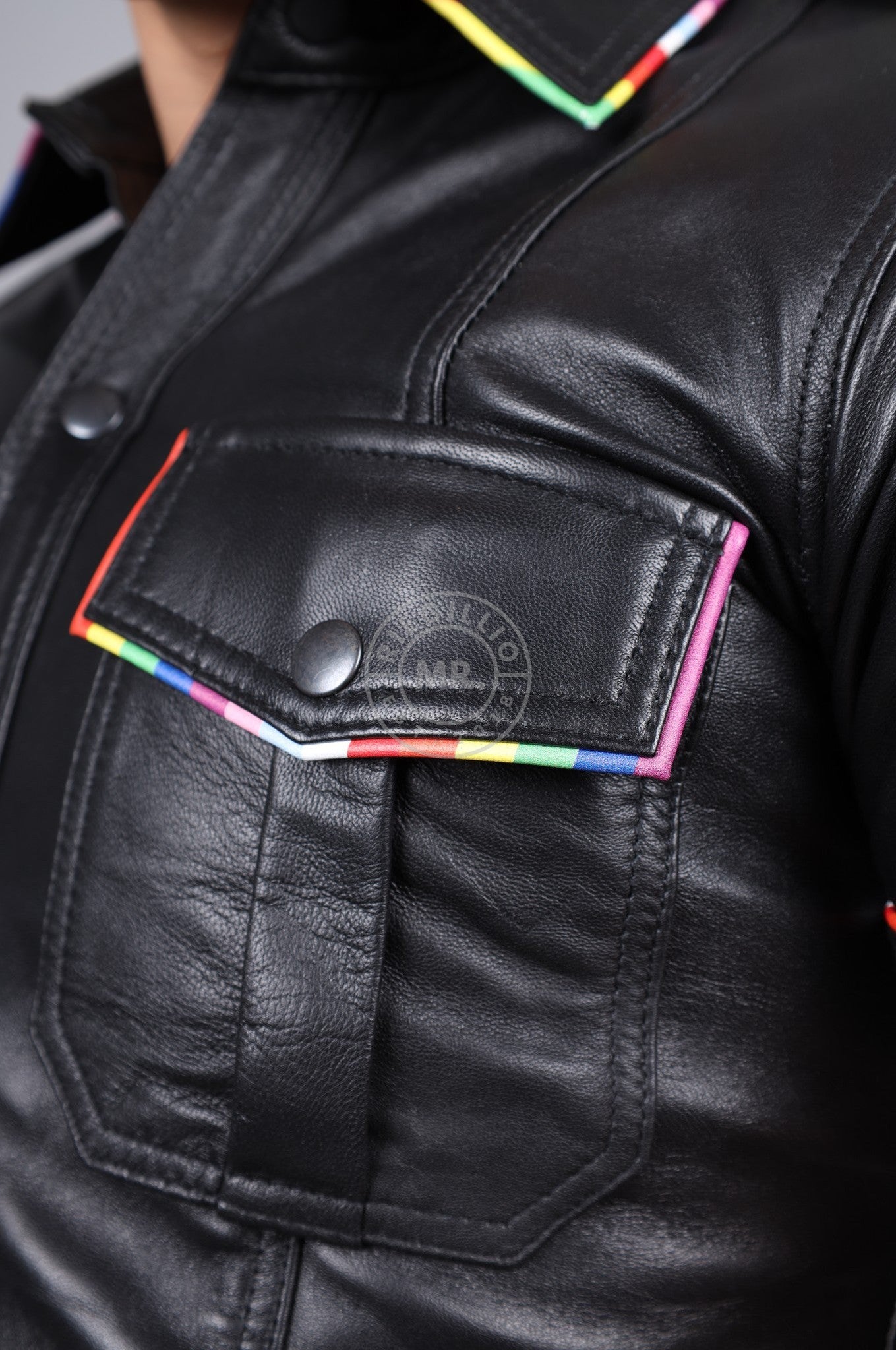 Black Leather Shirt - PROUD at MR. Riegillio