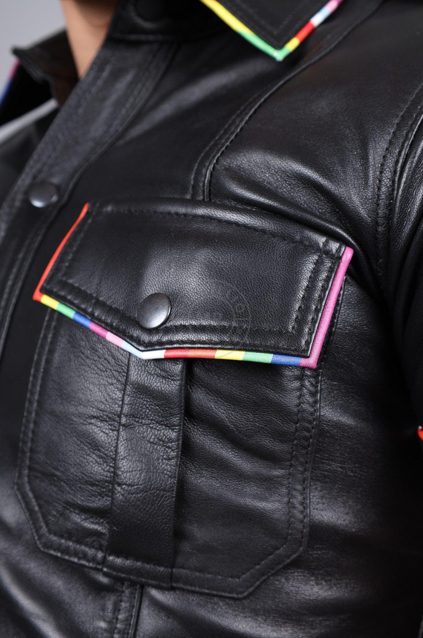 Black Leather Shirt - PROUD at MR. Riegillio