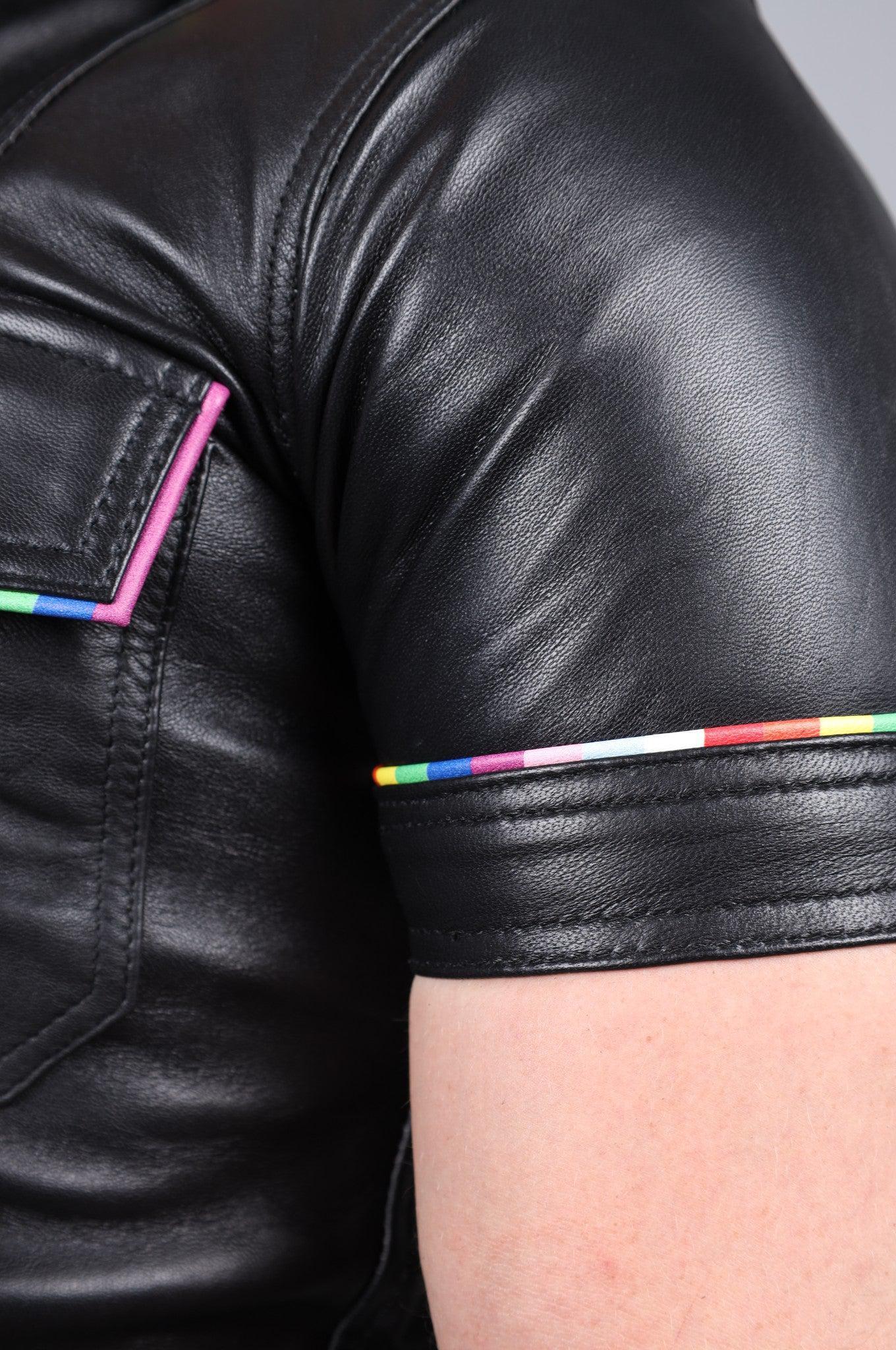 Black Leather Shirt - PROUD at MR. Riegillio