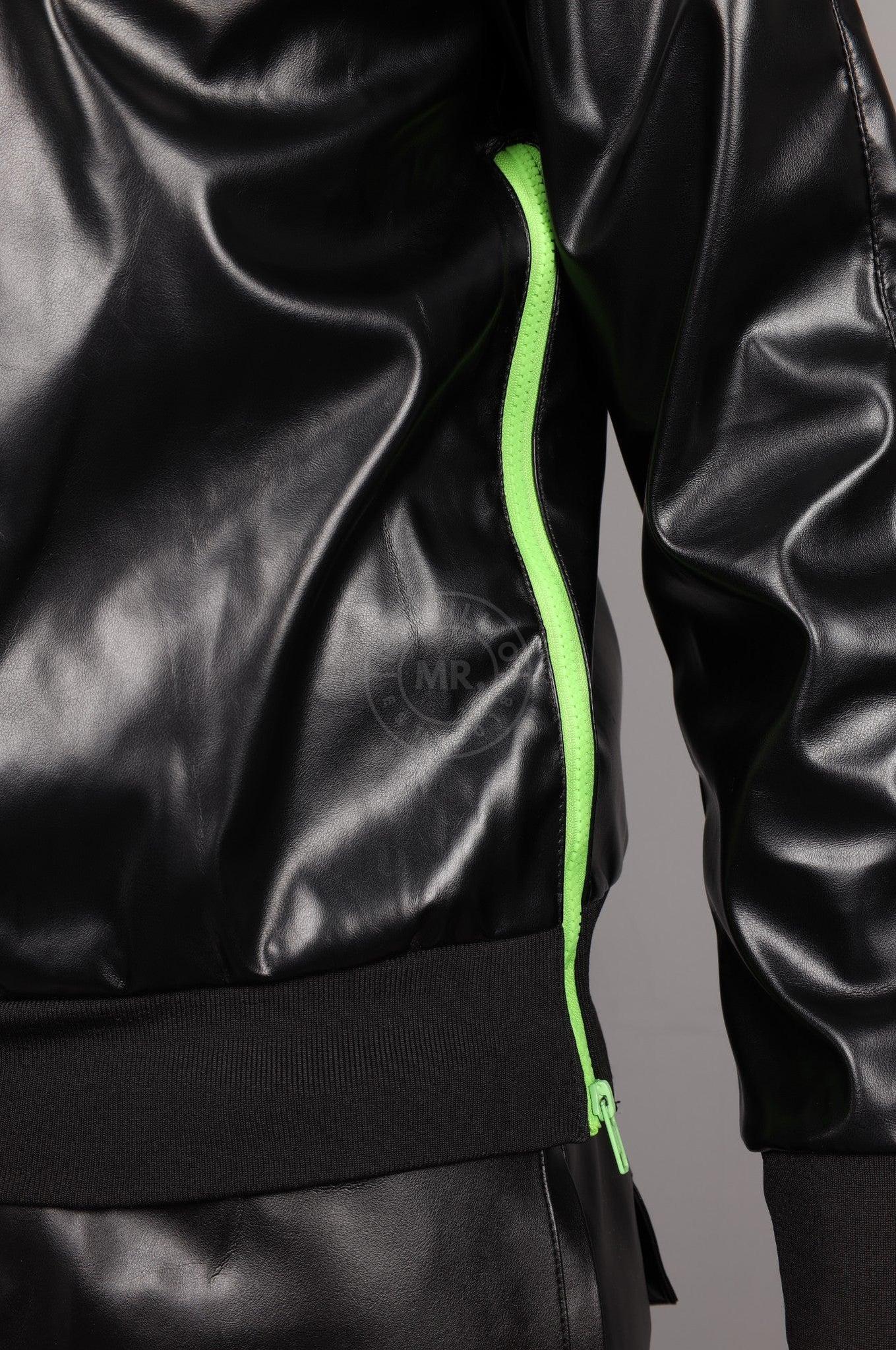 SNKRFTSH Black Vegan Leather Sweater - Neon Touch at MR. Riegillio