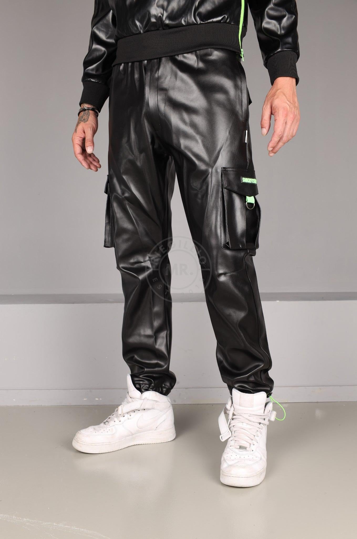 SNKRFTSH Vegan Leather Pants - Neon Touch at MR. Riegillio