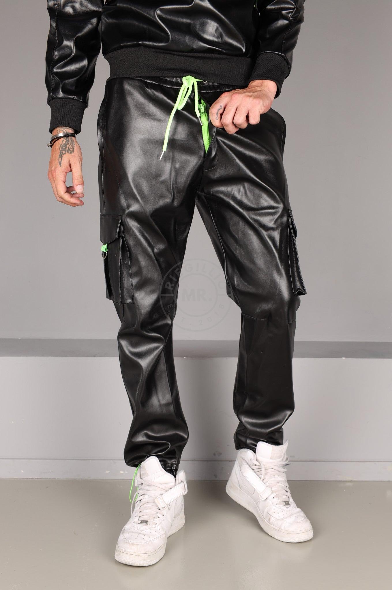 SNKRFTSH Vegan Leather Pants - Neon Touch at MR. Riegillio