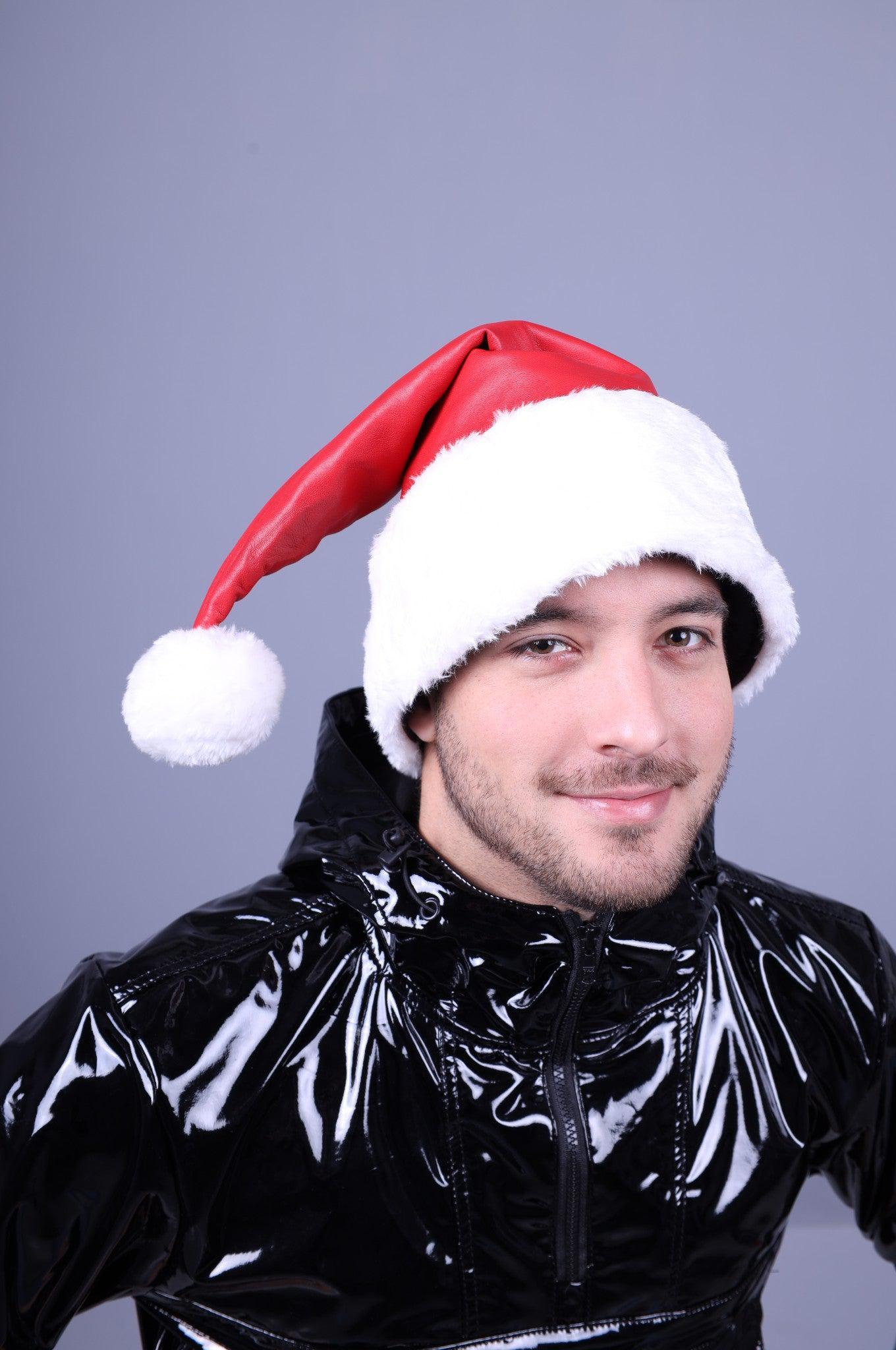 Leather Christmas Hat - Red at MR. Riegillio