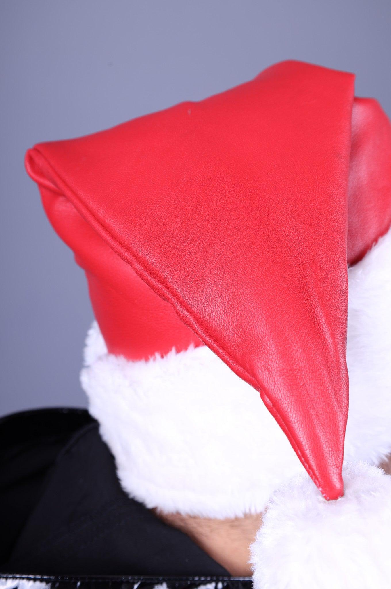 Leather Christmas Hat - Red at MR. Riegillio