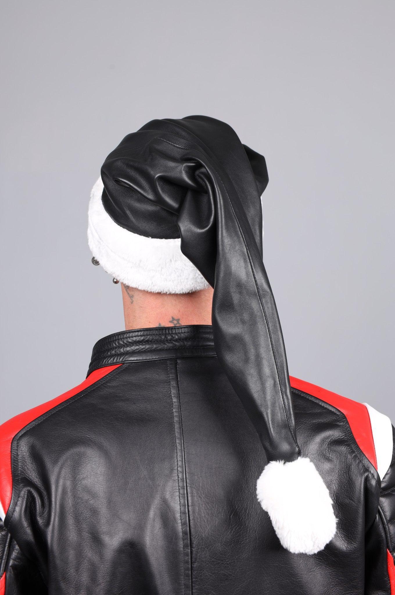 Leather Christmas Hat - Black at MR. Riegillio