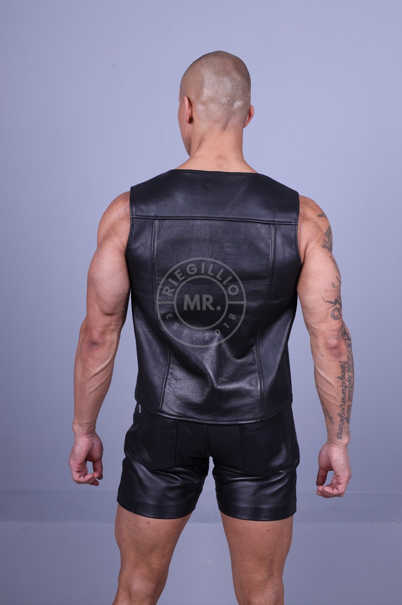 Leather Waistcoat - Black at MR. Riegillio