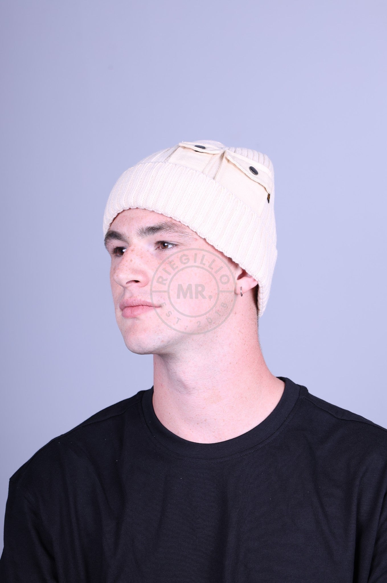 Alpha Industries Utility Beanie - Jet Stream White at MR. Riegillio