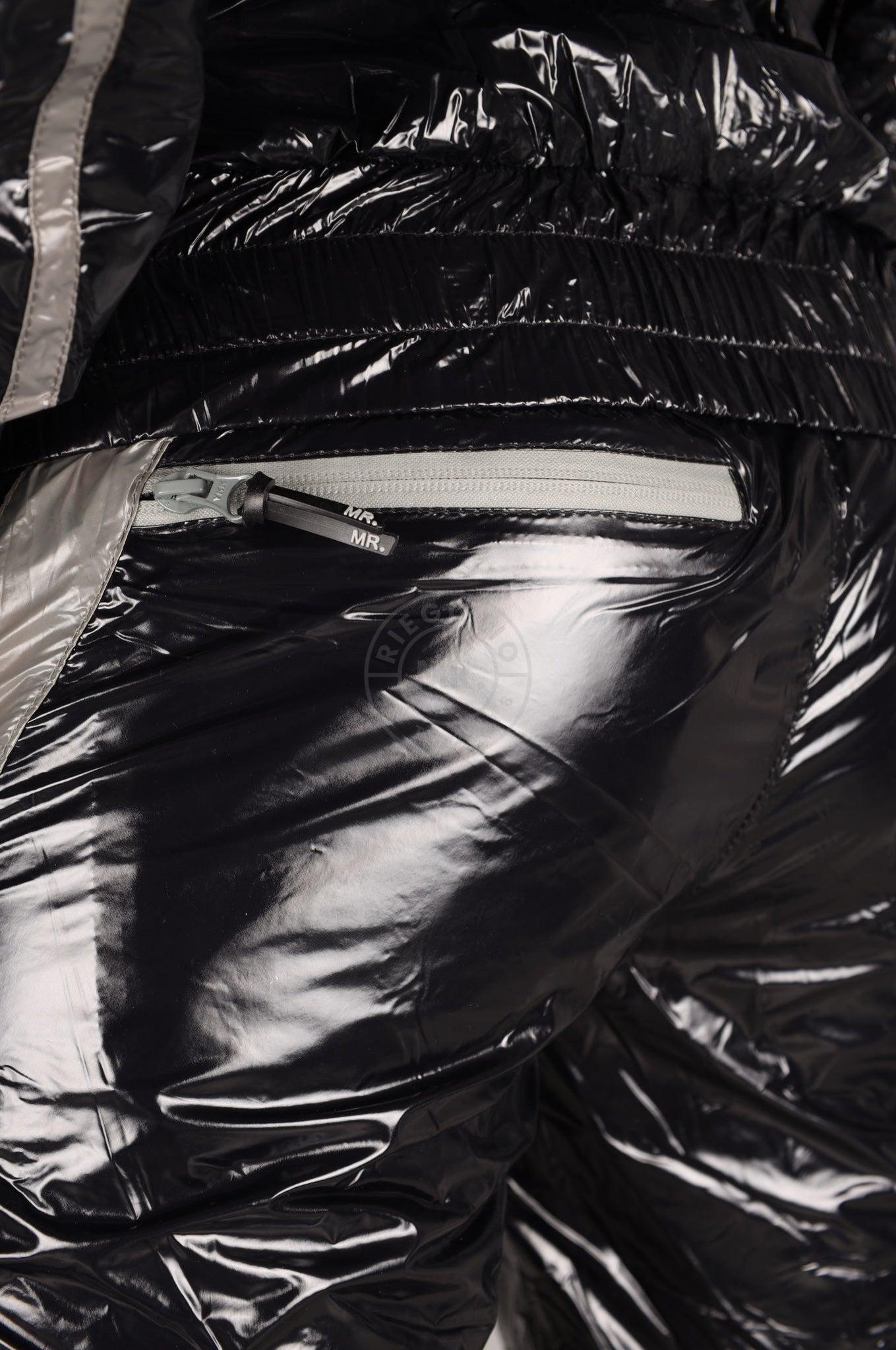 Shiny Nylon BASE Tracksuit Pants - Grey at MR. Riegillio