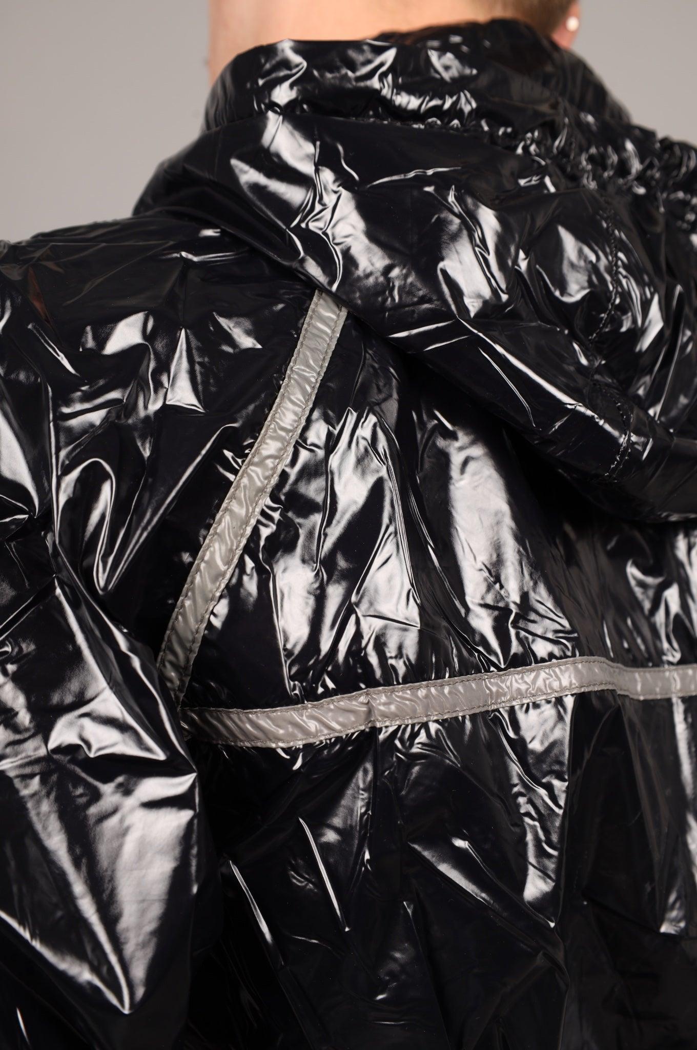 Shiny Nylon BASE Tracksuit Jacket - Grey at MR. Riegillio