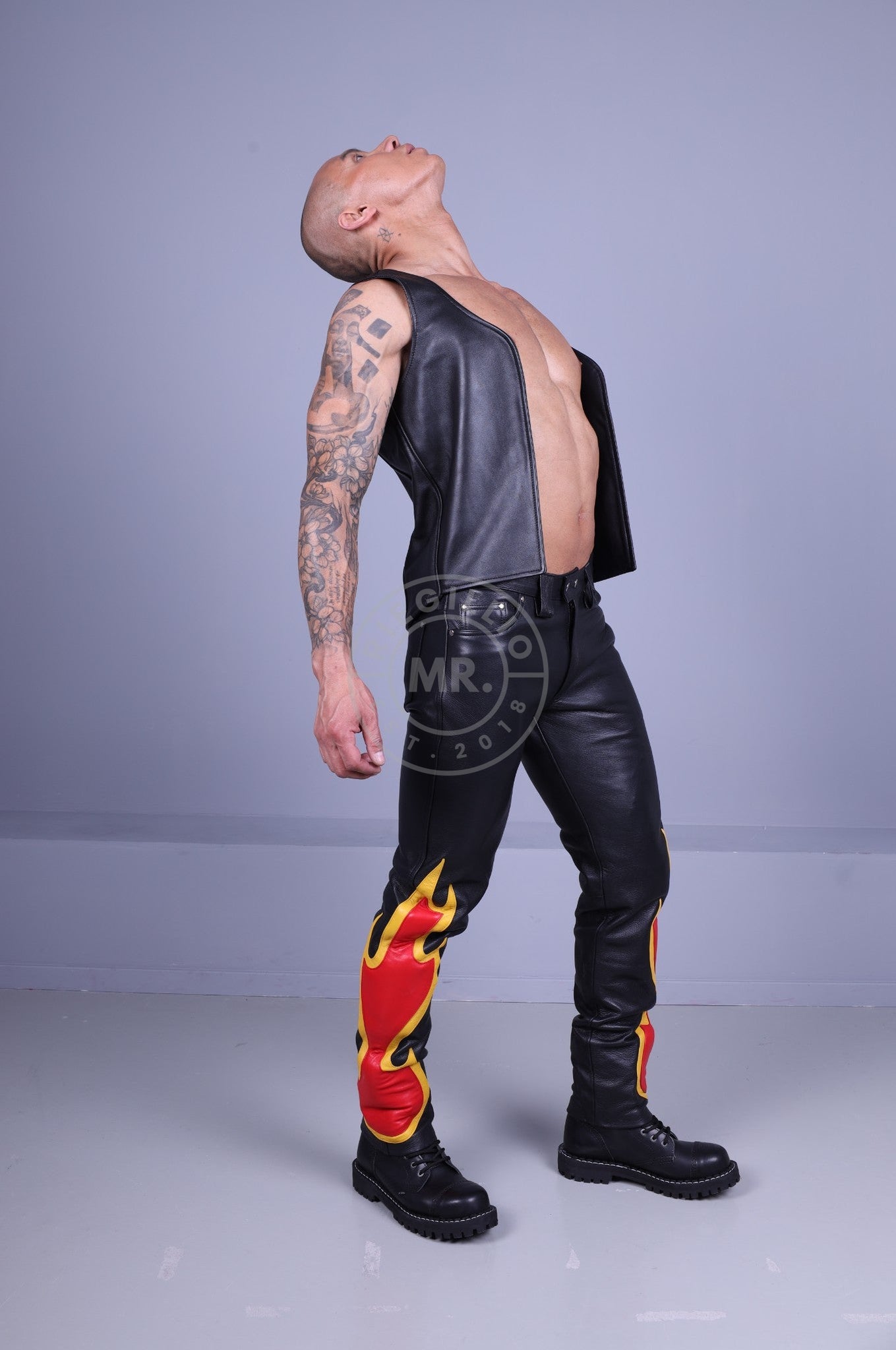 Flame Leather Pants at MR. Riegillio