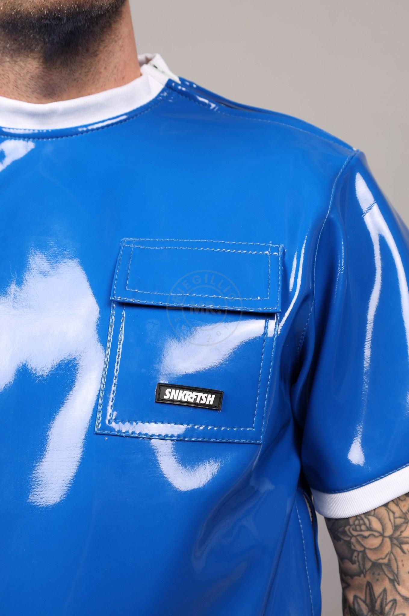 SNKRFTSH White / Blue PVC T-Shirt at MR. Riegillio