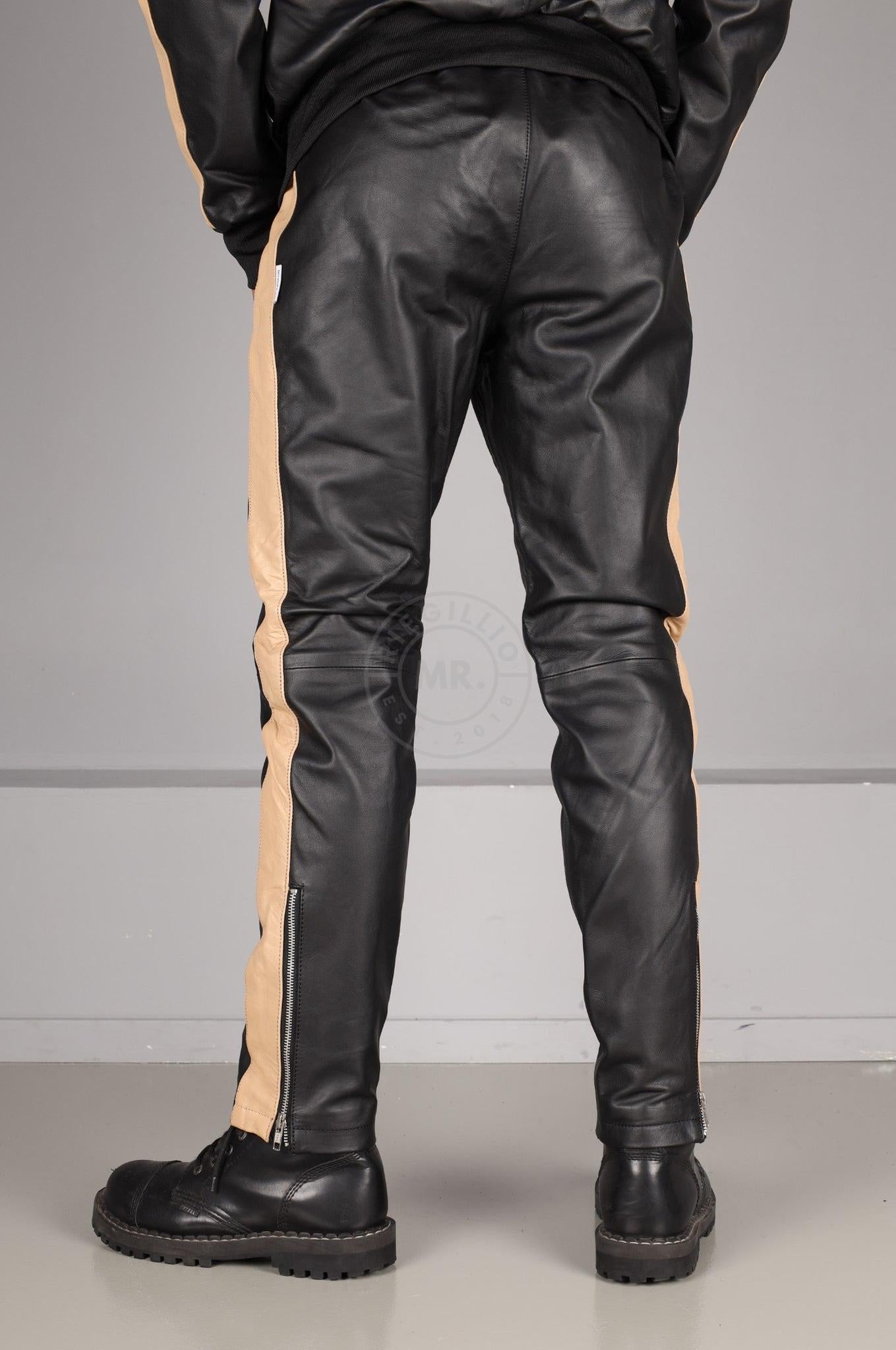 Leather Tracksuit Pants - PODI - Cream at MR. Riegillio