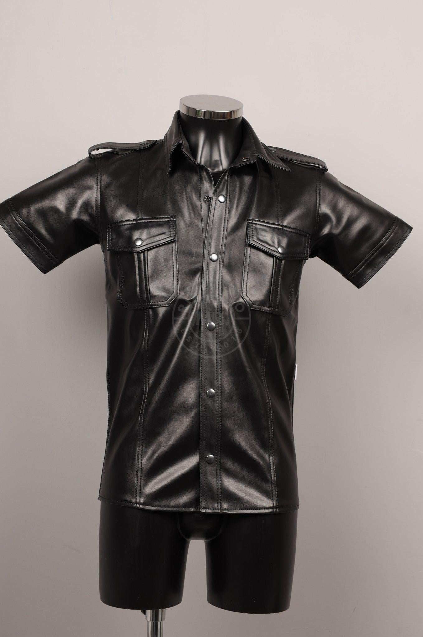 #049 FAUX Leather Shirt at MR. Riegillio