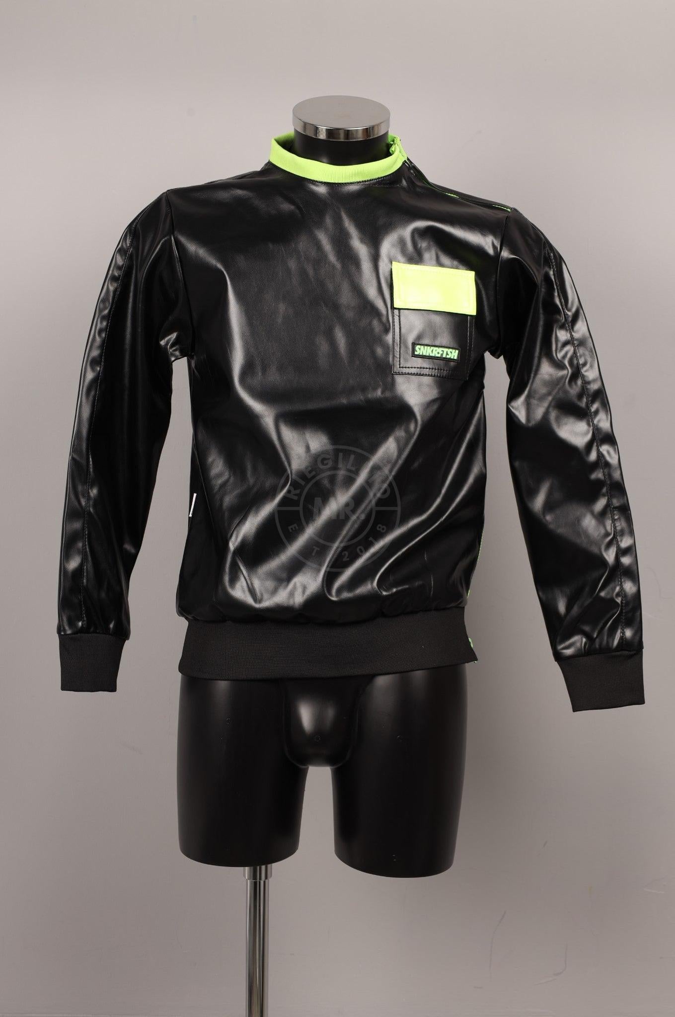 #069 FAUX Leather Sweater at MR. Riegillio