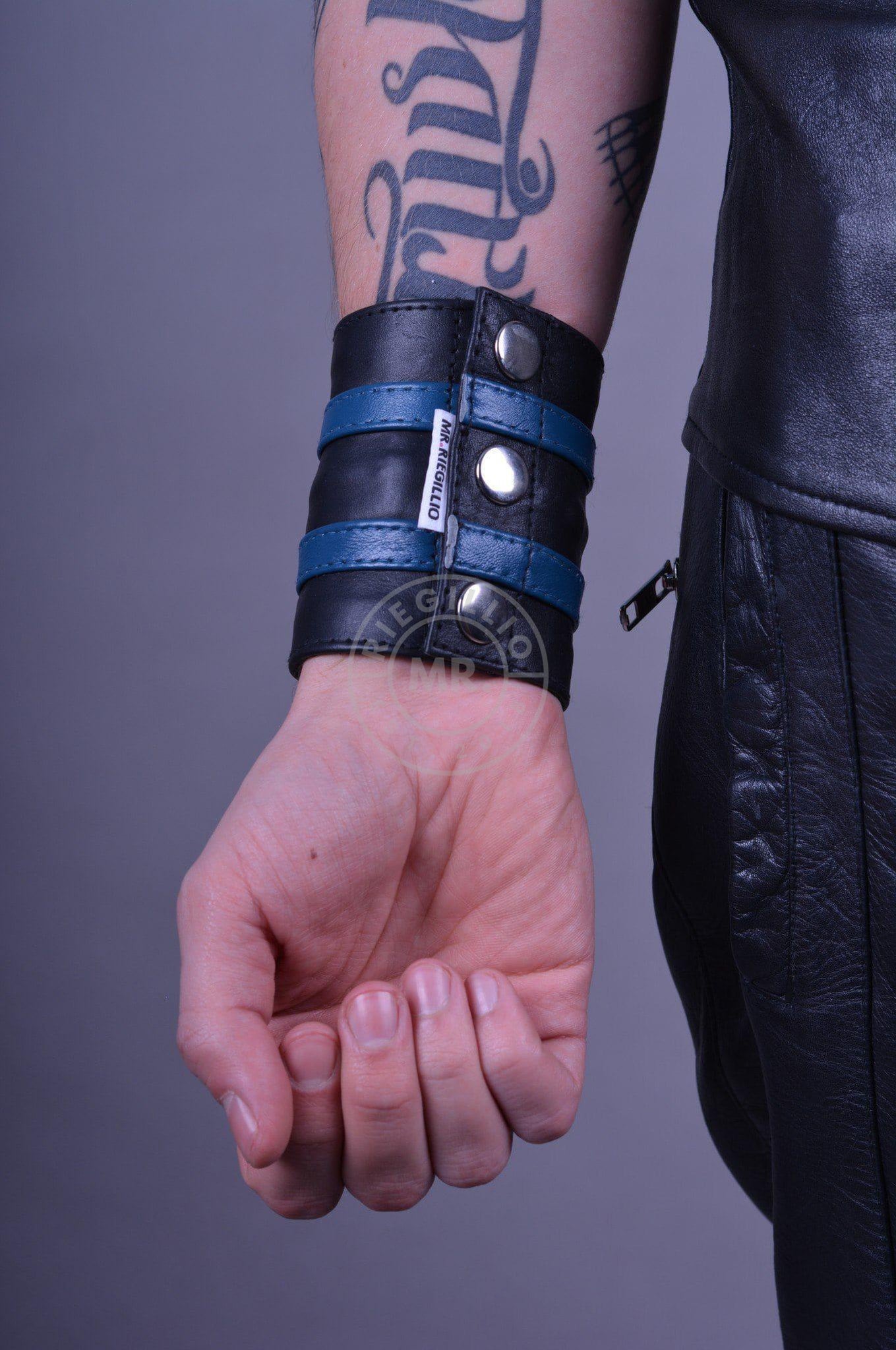 Blue Wrist Wallet - Double stripe at MR. Riegillio