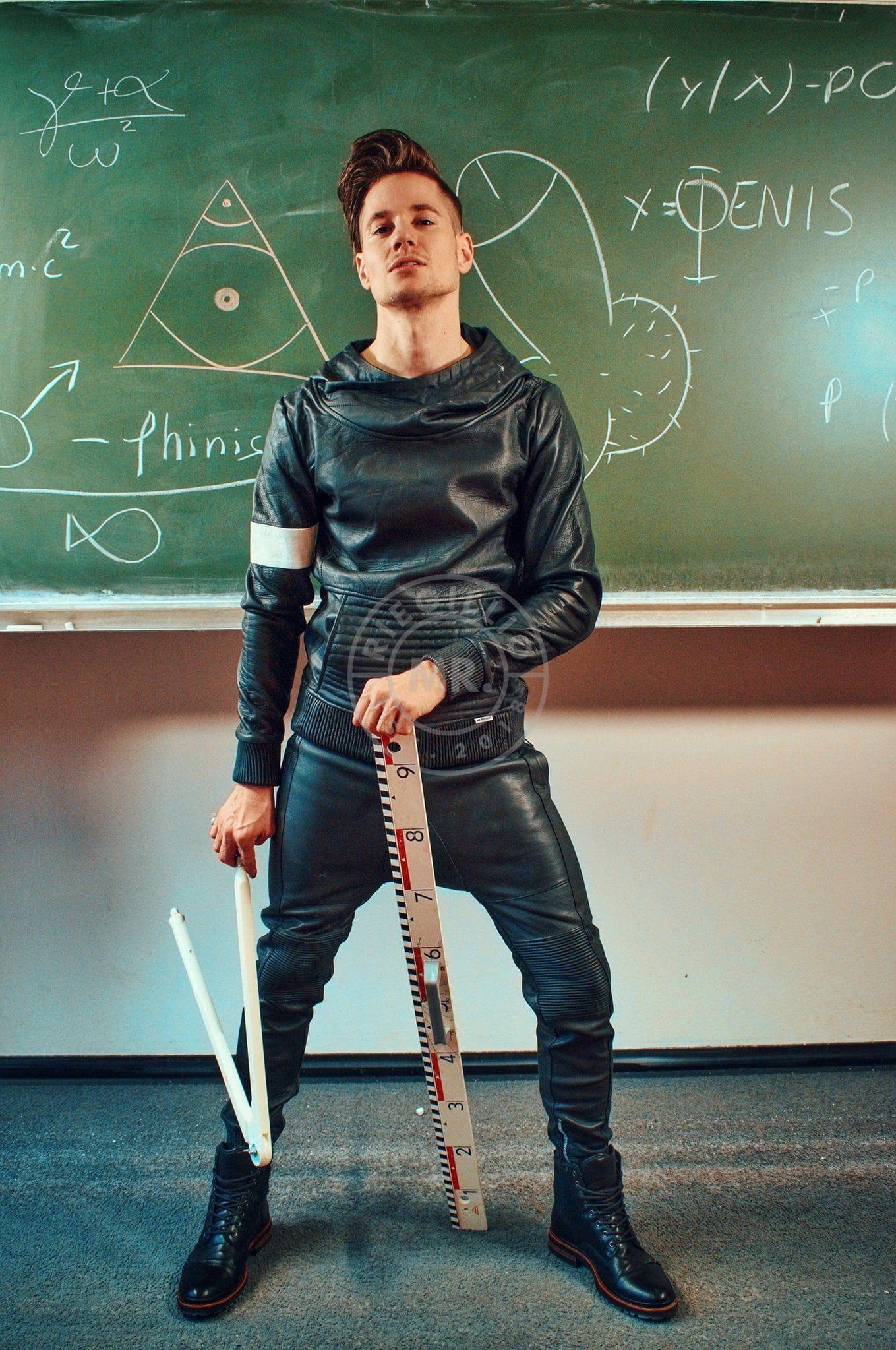Leather Hoodie Black at MR. Riegillio