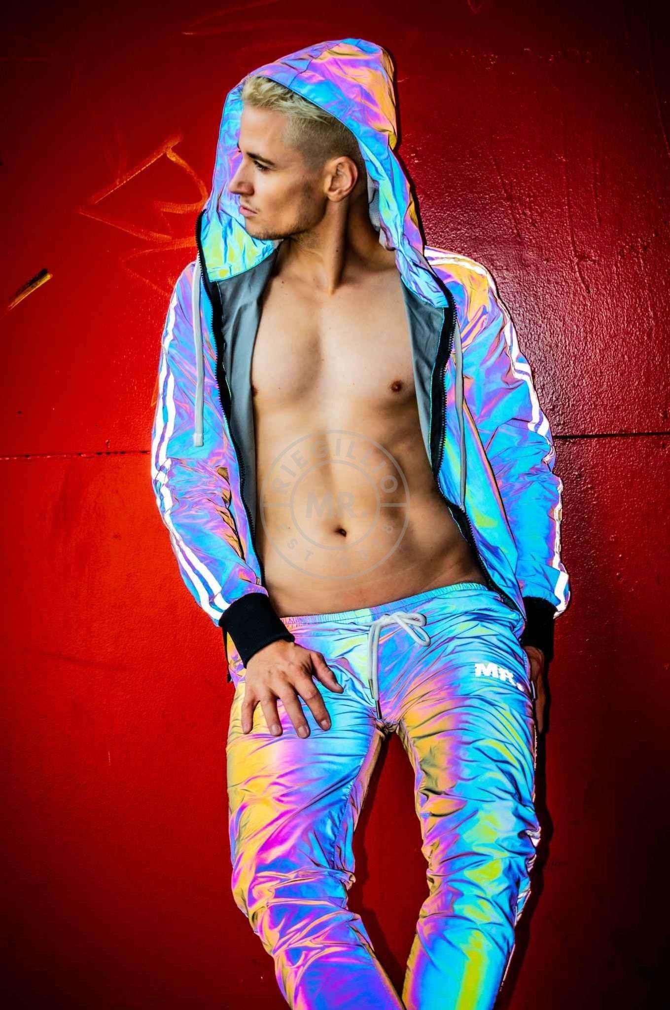Reflective Tracksuit Pants Blue at MR. Riegillio