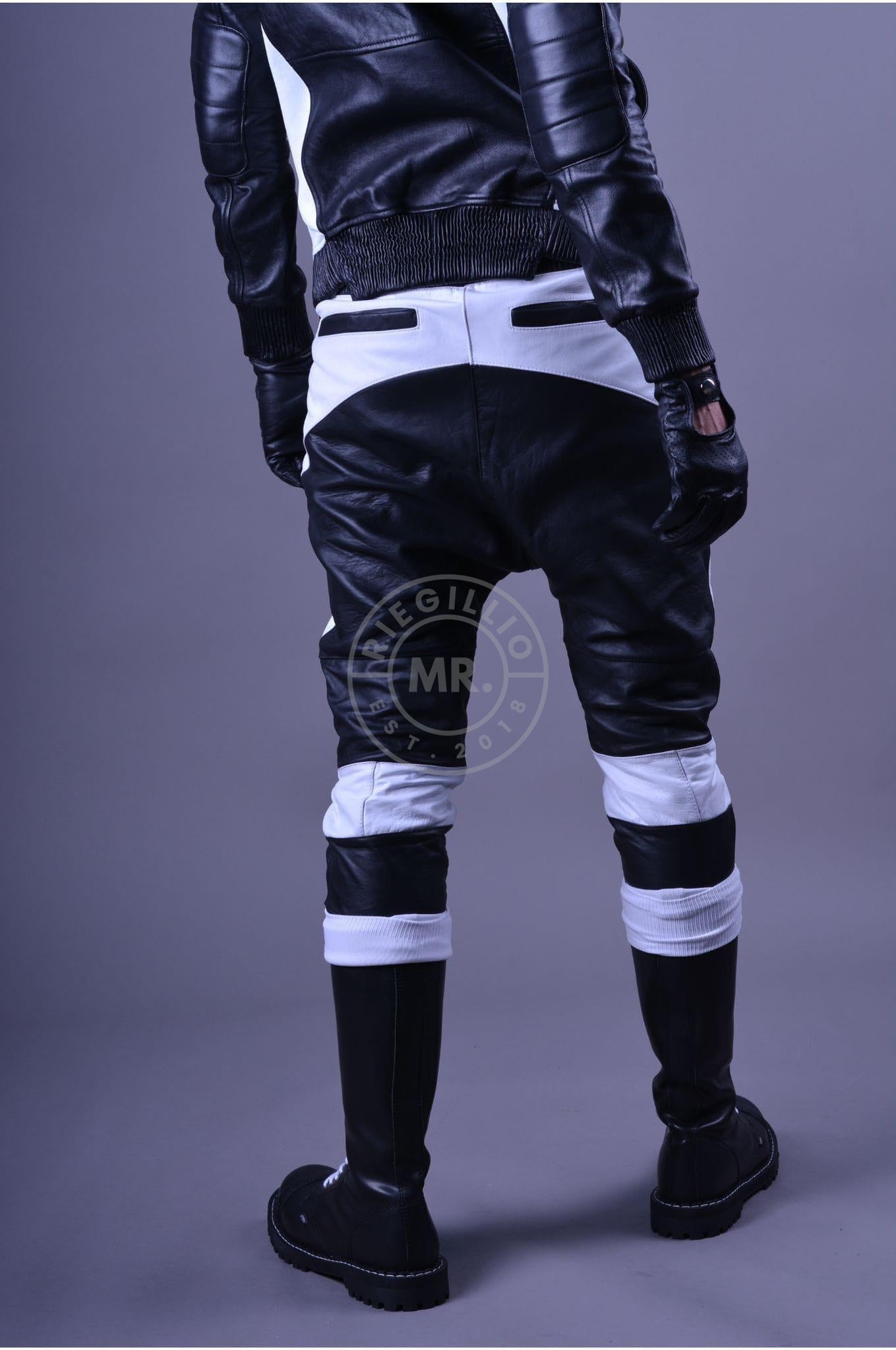 Leather Jogger Black&White at MR. Riegillio