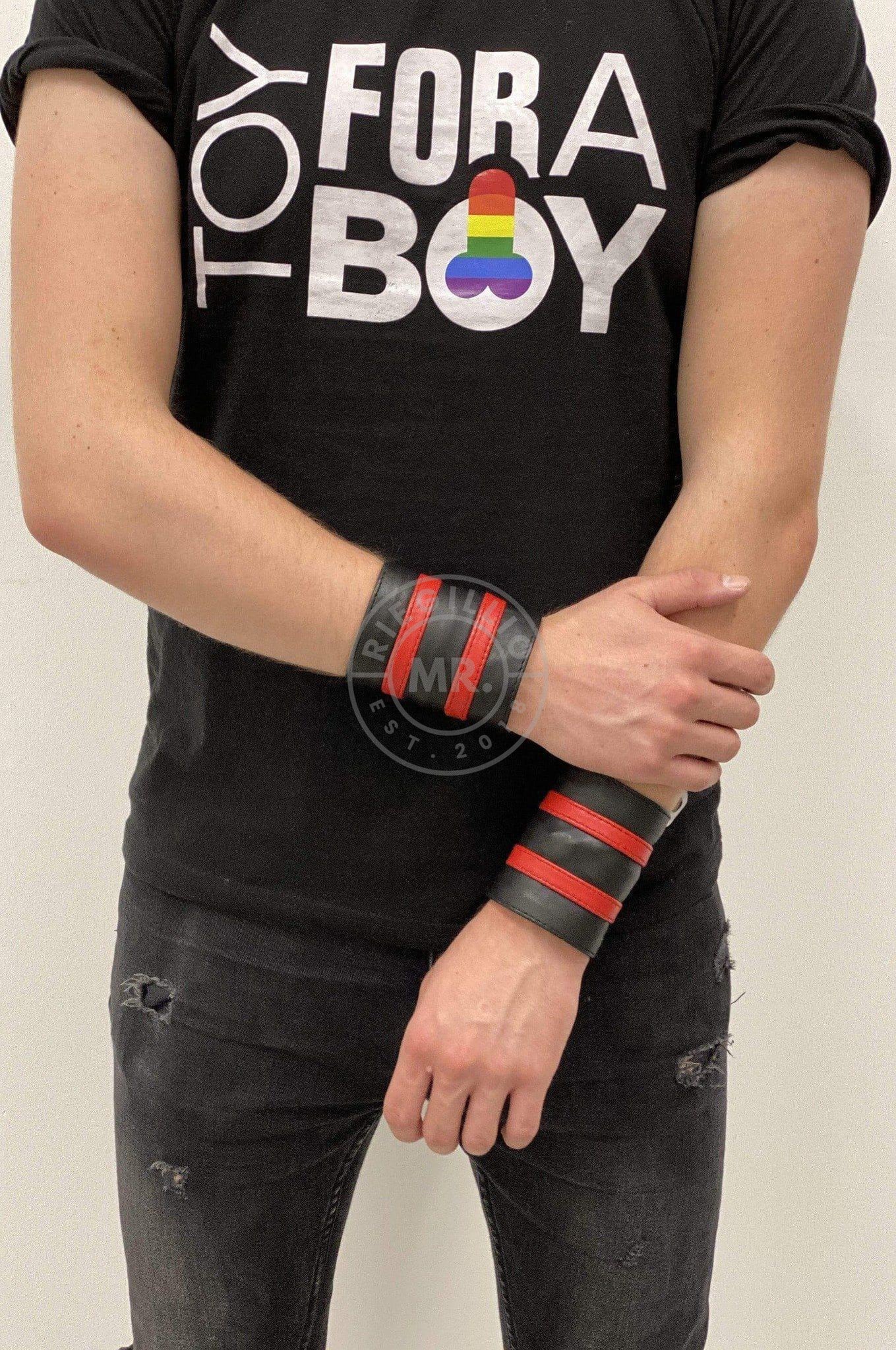 Red Wrist Wallet - Double Stripe at MR. Riegillio