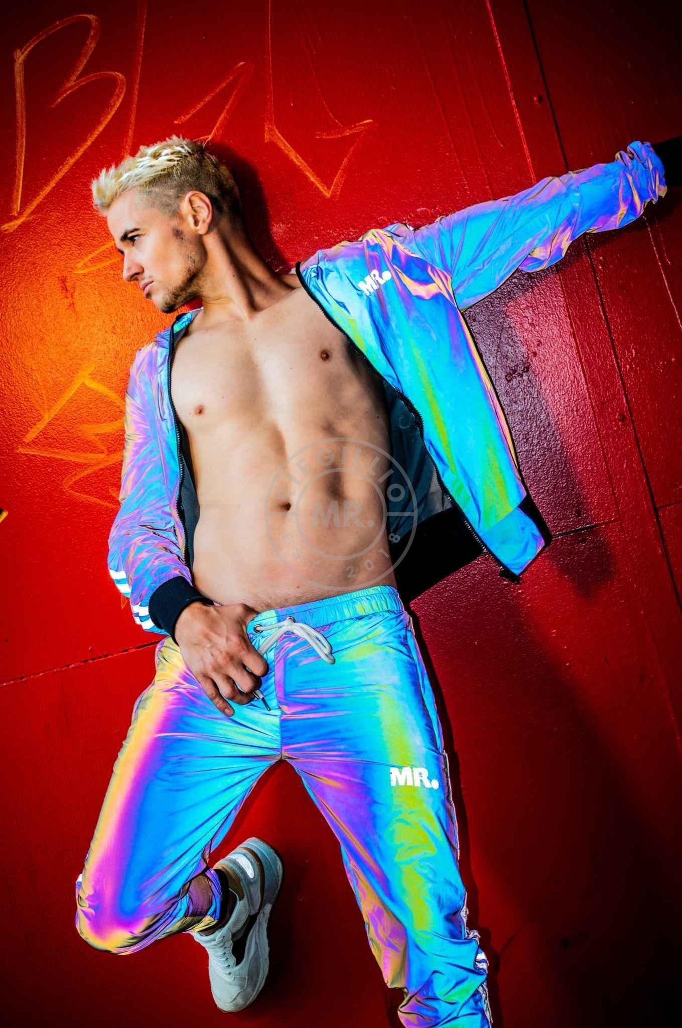 Reflective Tracksuit Pants Blue at MR. Riegillio