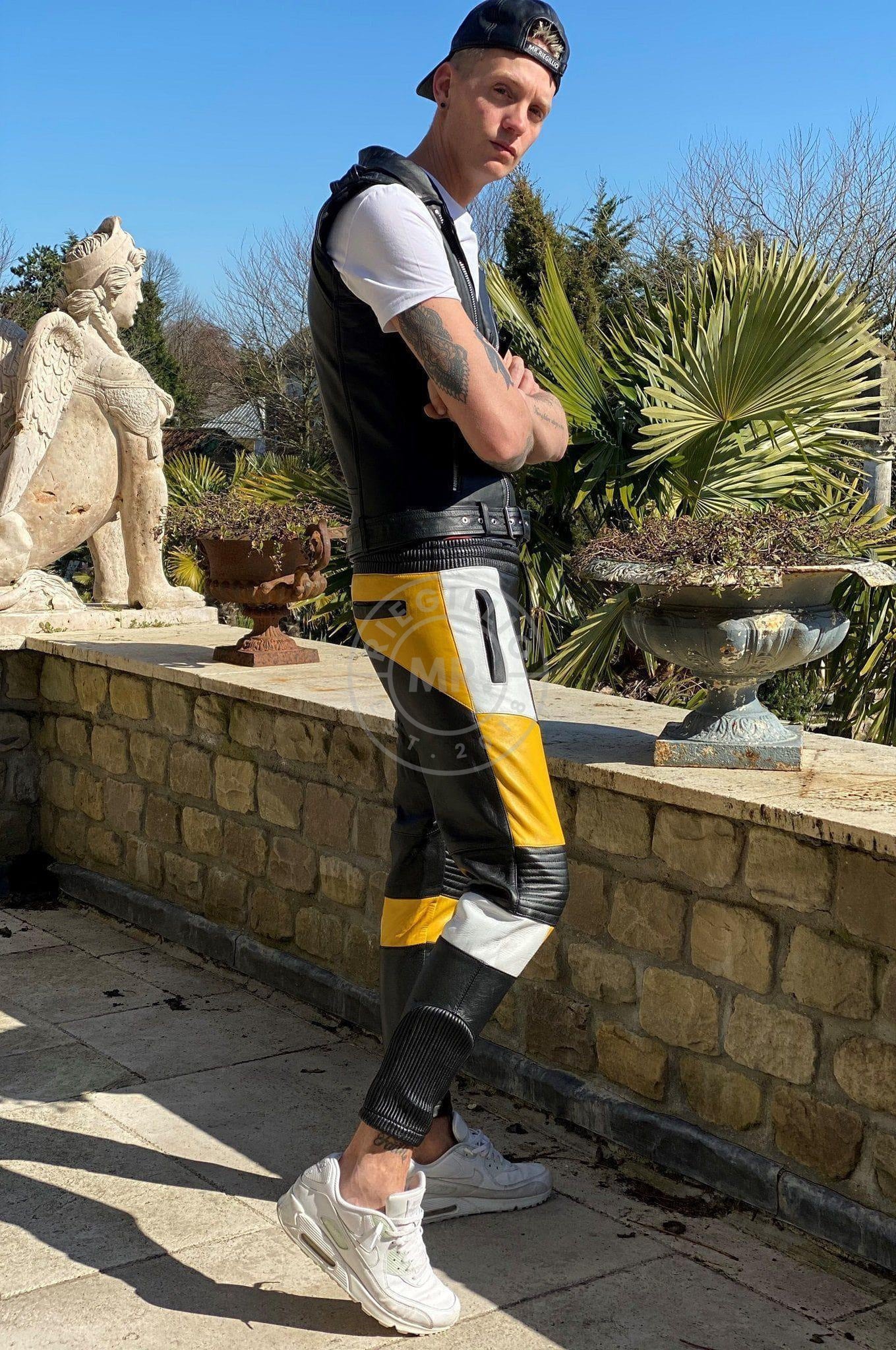 Leather Jogger Yellow at MR. Riegillio