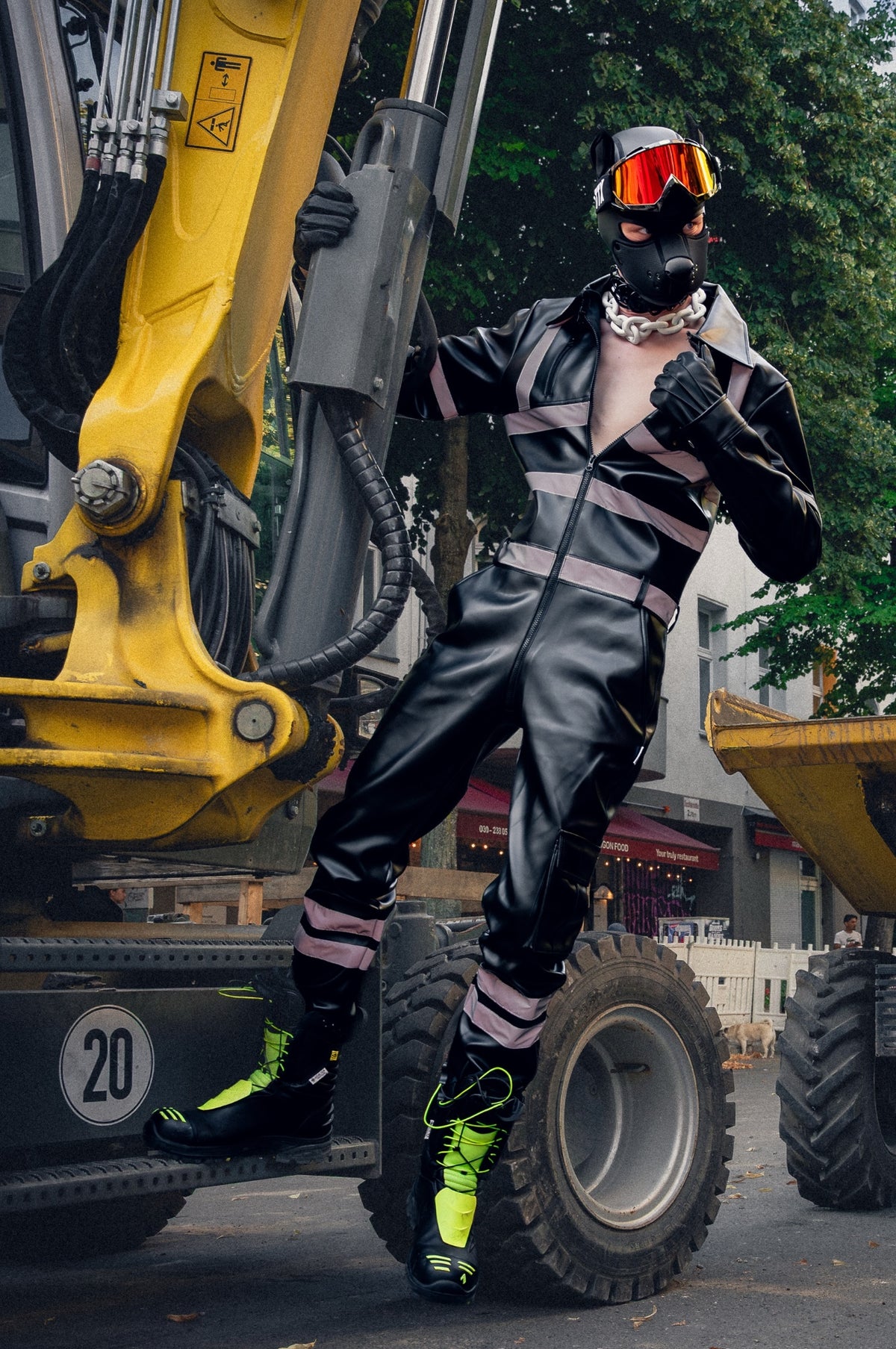Black Vegan Leather Workers Overall - BOB
