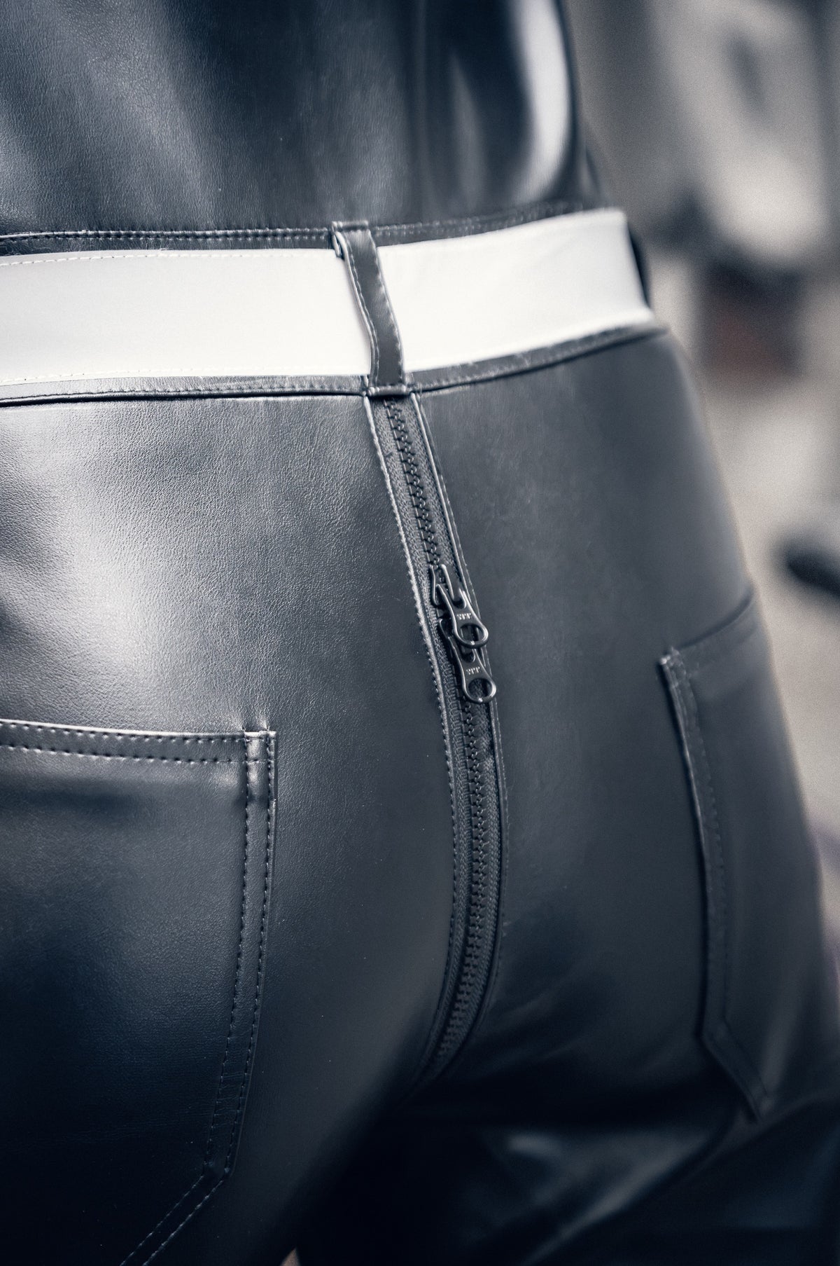 Black Vegan Leather Workers Overall - BOB