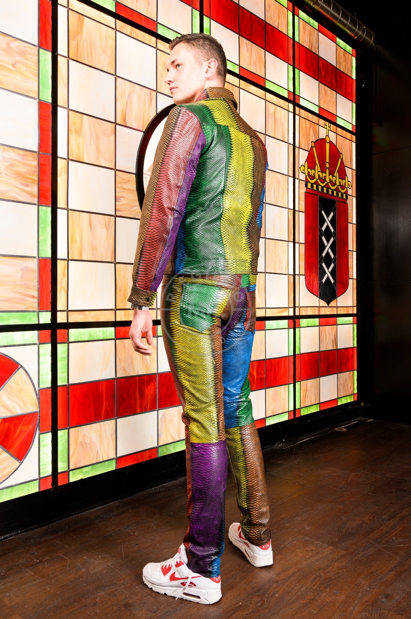 Colored Leather Snake Pants at MR. Riegillio