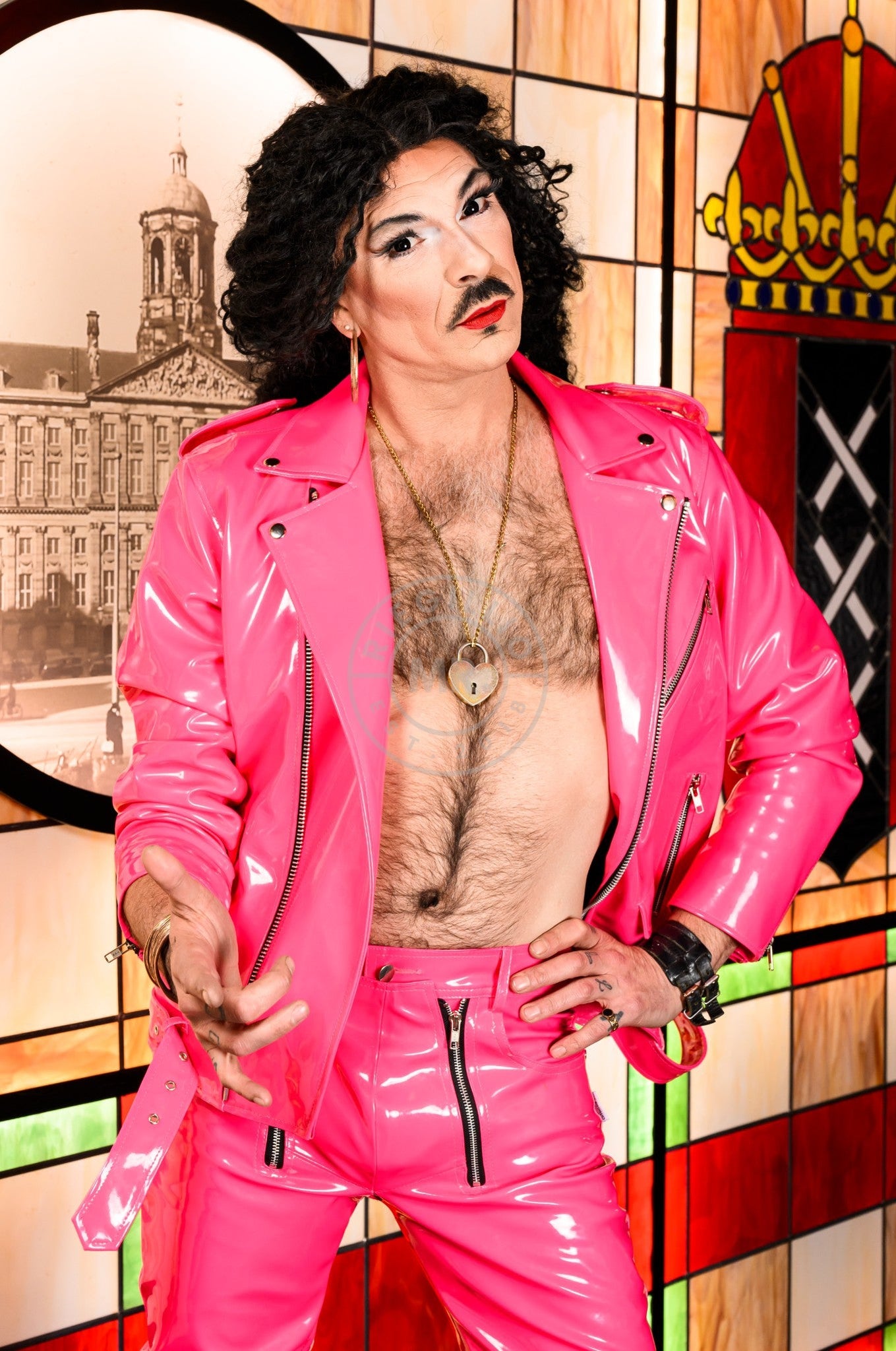 Pink PVC Brando Jacket-at MR. Riegillio