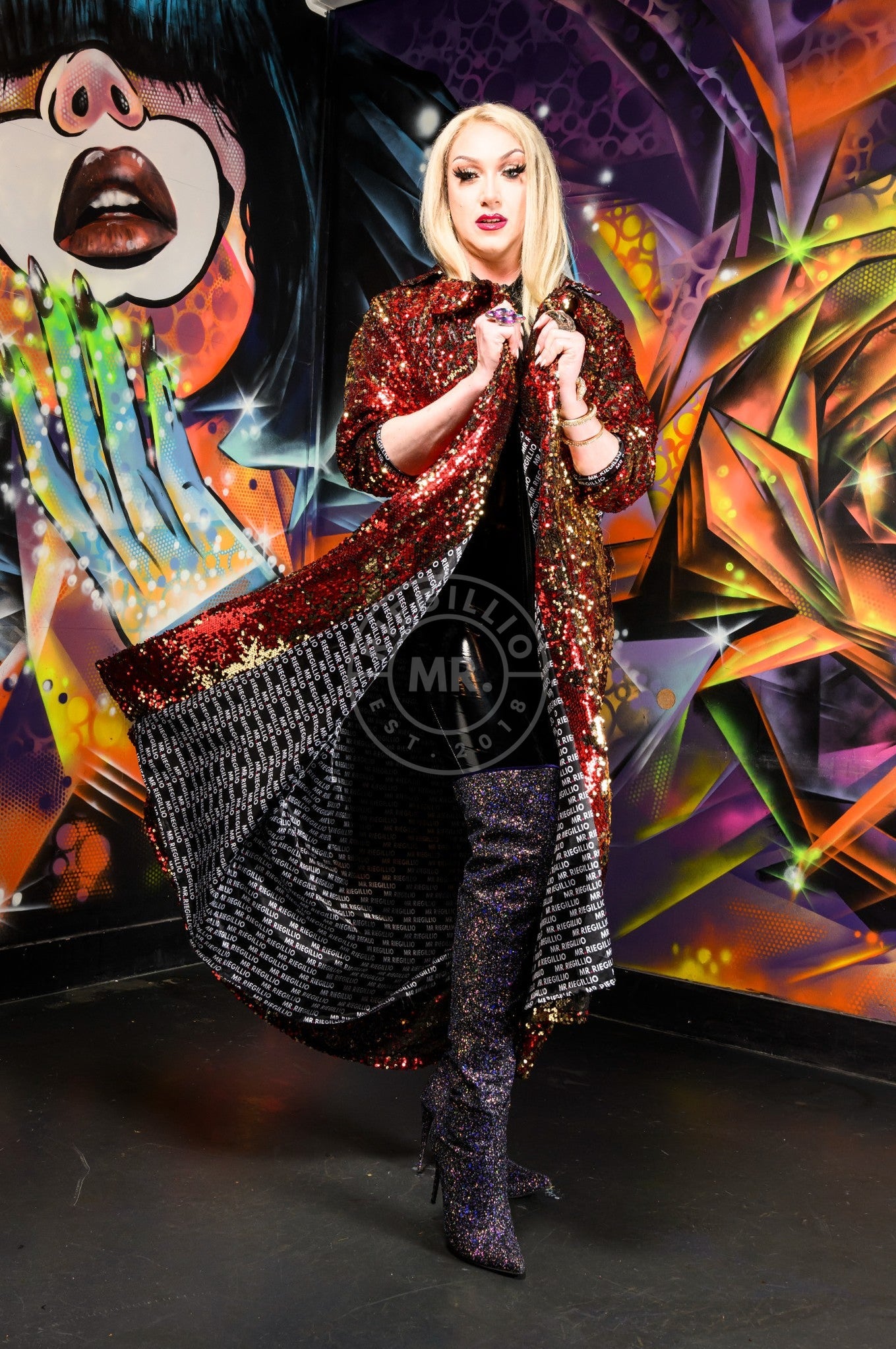 Pride Sequin Blazer Dress - Red at MR. Riegillio