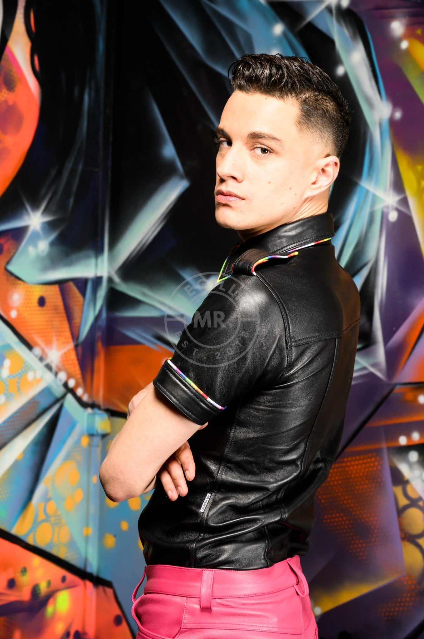 Black Leather Shirt - PROUD at MR. Riegillio