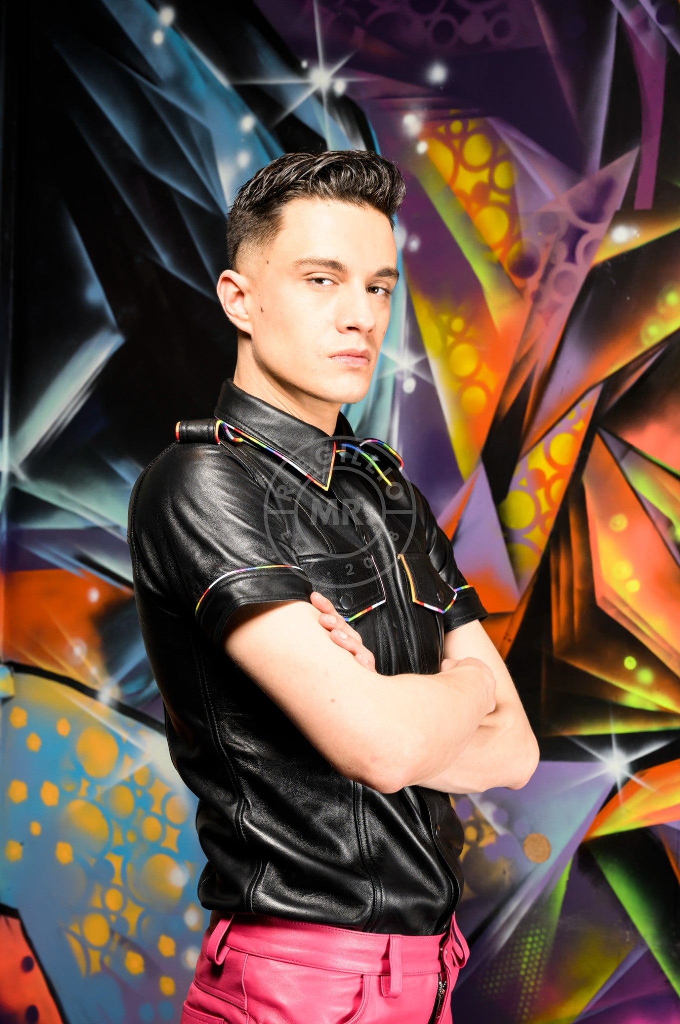 Black Leather Shirt - PROUD at MR. Riegillio