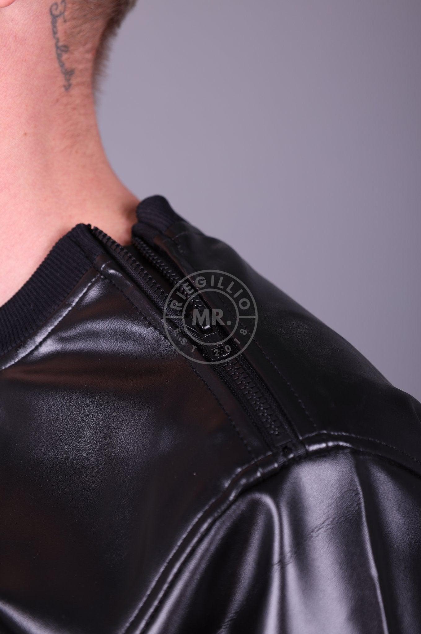Vegan Leather Black Sweater at MR. Riegillio