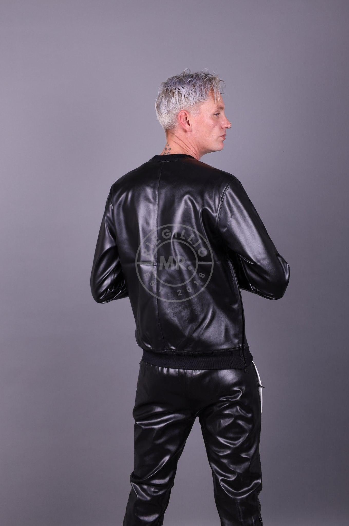 Vegan Leather Black Sweater at MR. Riegillio