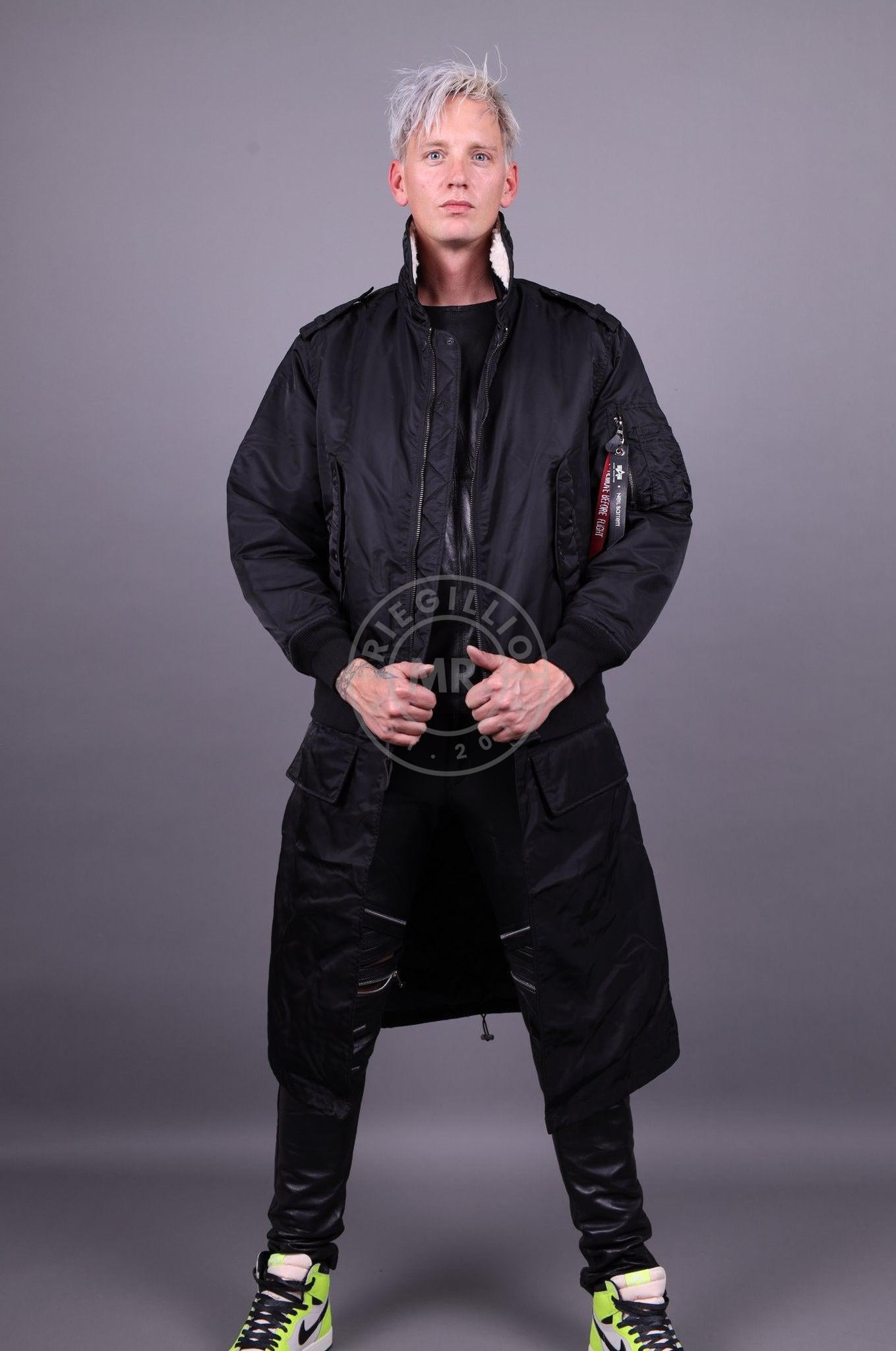 Alpha Industries Neil Barrett MA-1 Hybrid Parka Black at MR. Riegillio