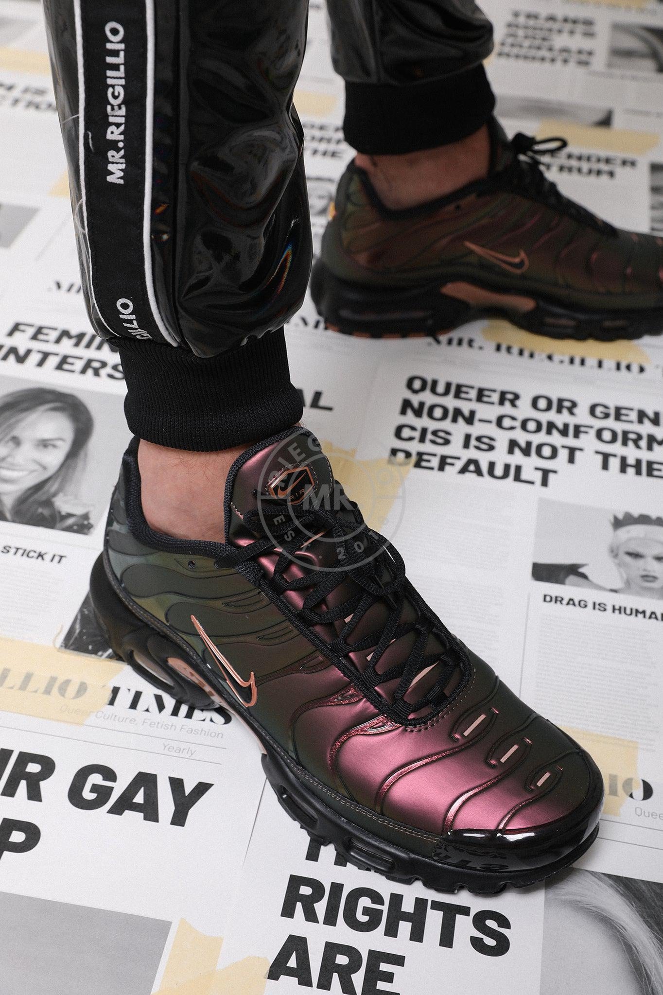 Black Holographic Tracksuit Pants at MR. Riegillio