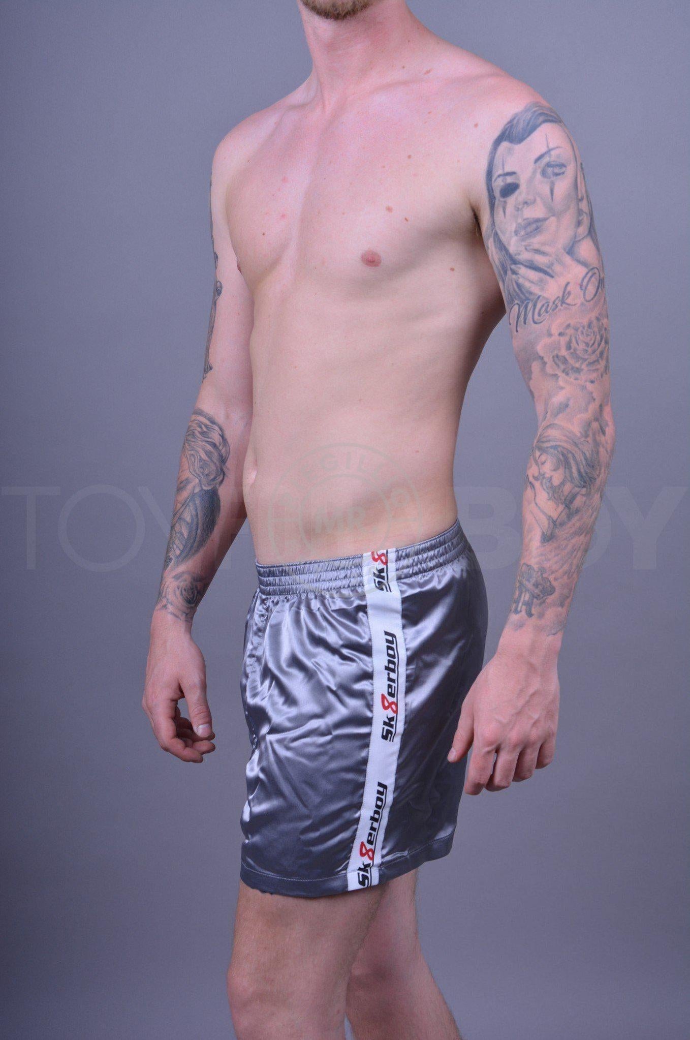 Sk8erboy Shiny Boxershort - Silver-at MR. Riegillio