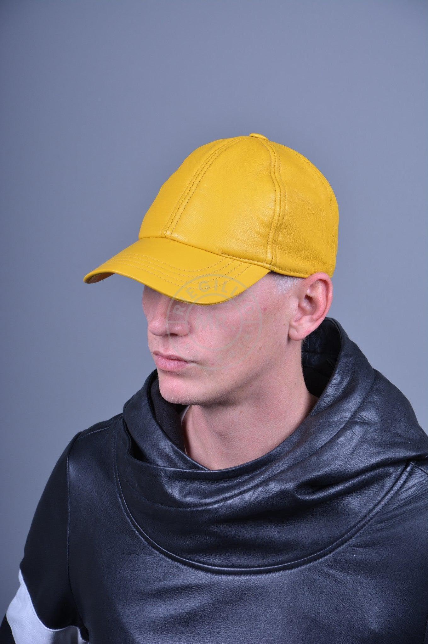 Yellow Leather Cap at MR. Riegillio