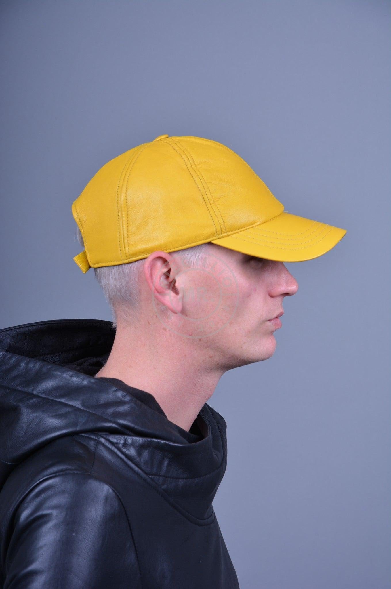 Yellow Leather Cap at MR. Riegillio