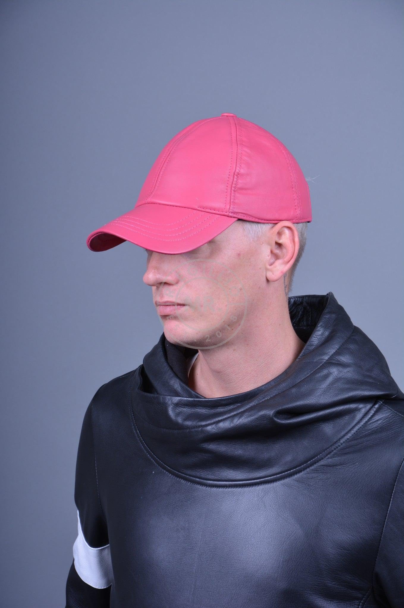 Pink Leather Cap-at MR. Riegillio
